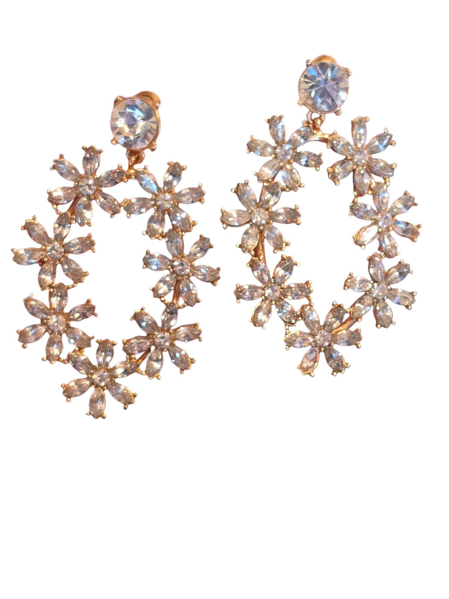 Gold Flower Hoop Earring