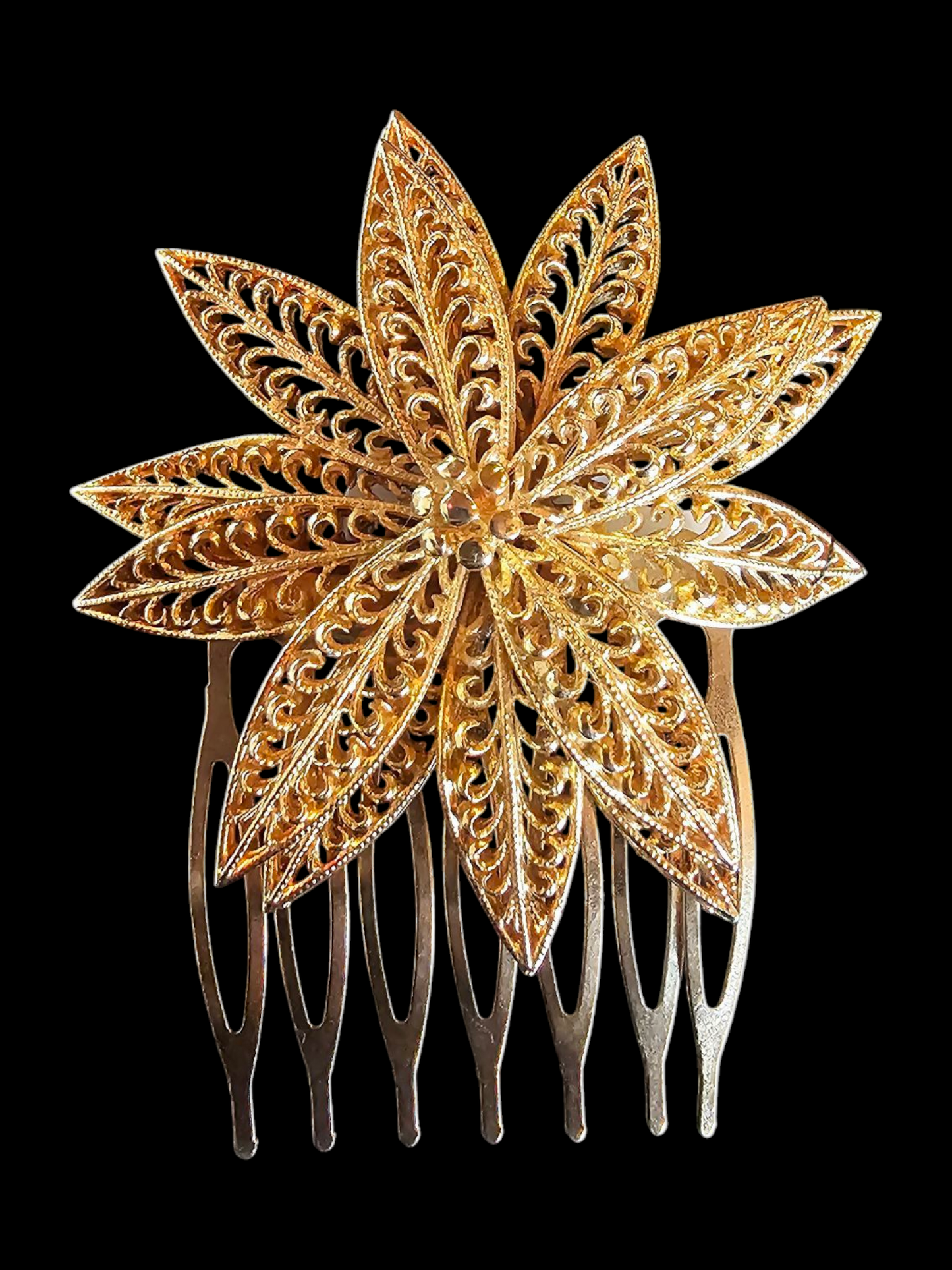 Gold Flower Hair Comb