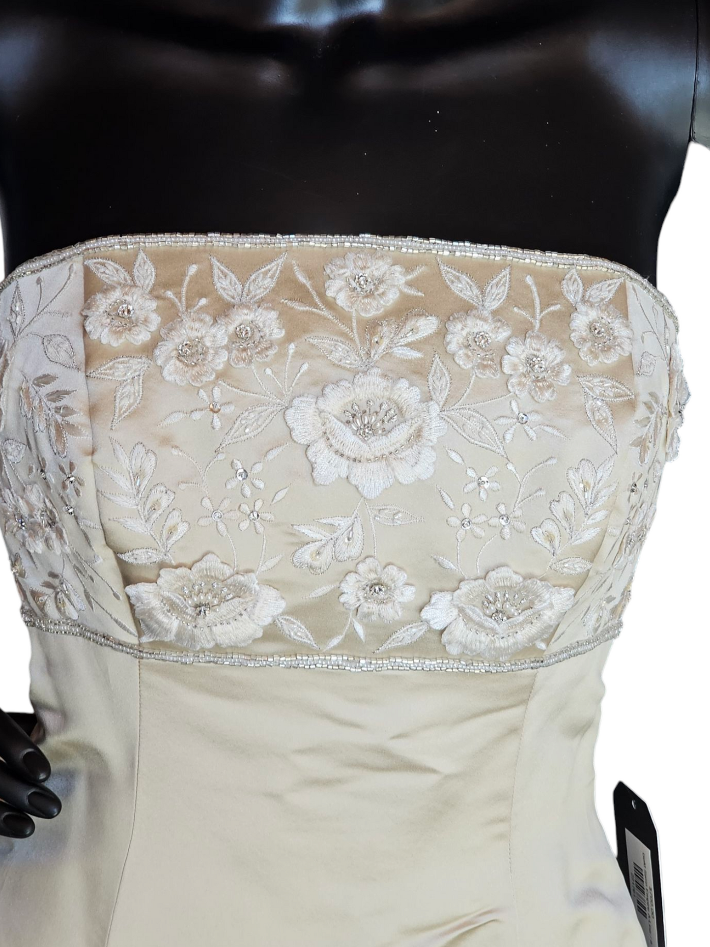 Gold Satin Empire A-Line Wedding Gown