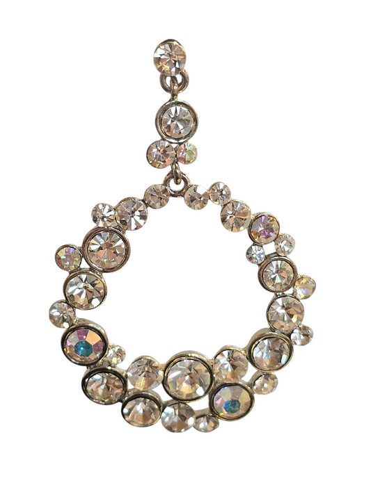 Crystal Silver Hoop Earring