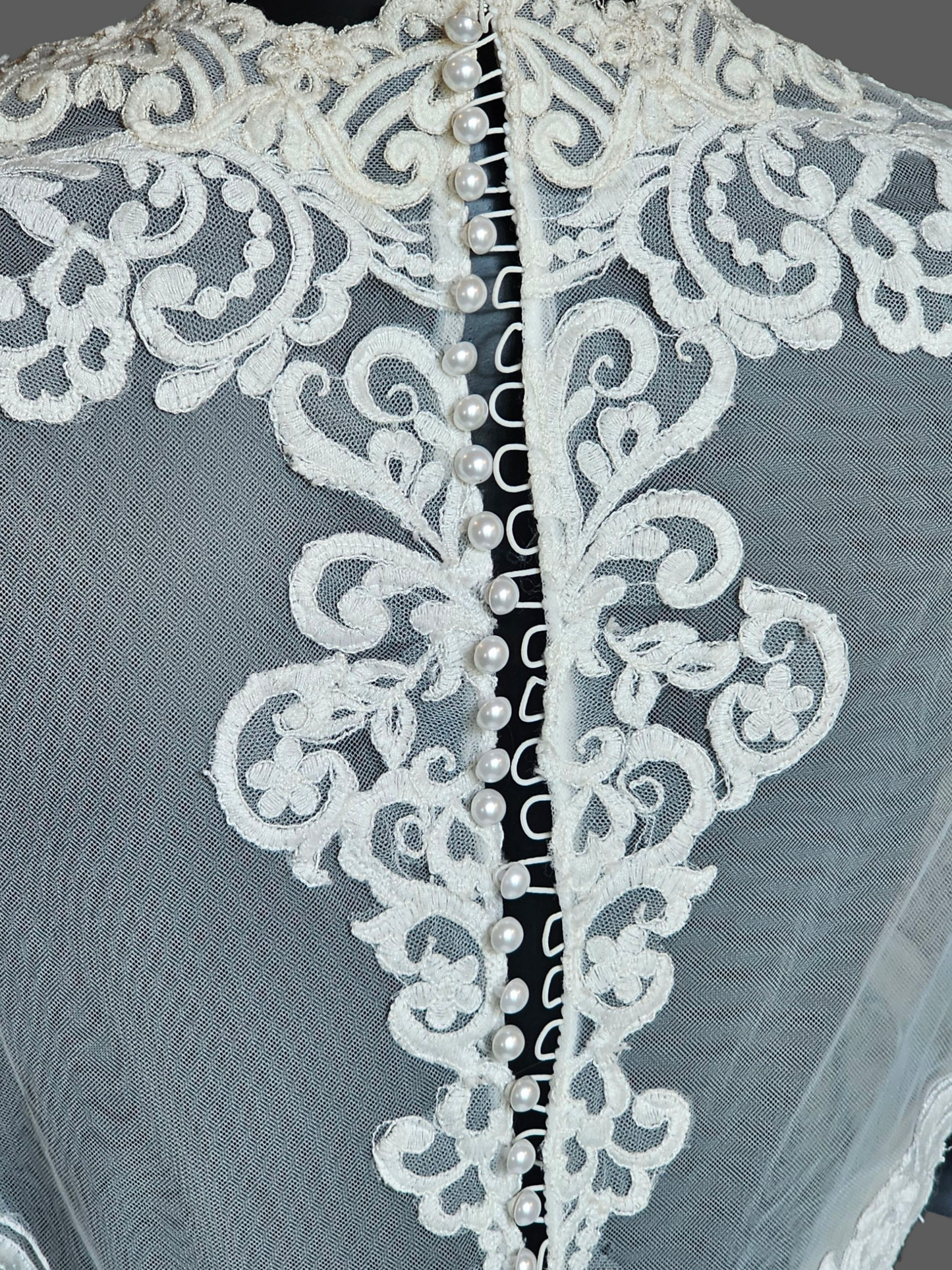 Ivory Lace Queen Anne Cap Sleeve Fit/Flare Wedding Gown - Mori Lee