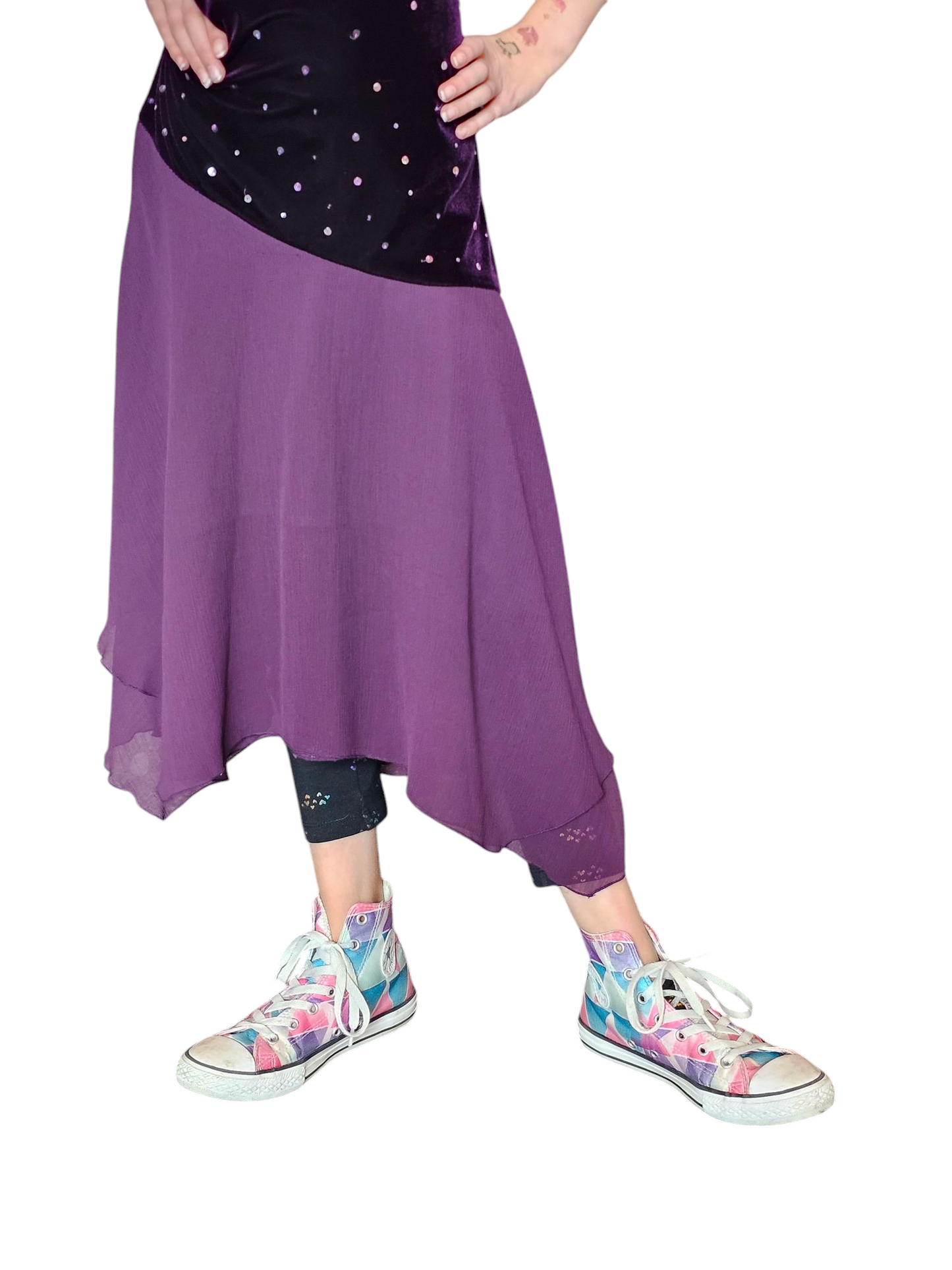 Asymmetrical Purple Velvet Childs Formal Dress - Ashley Ann