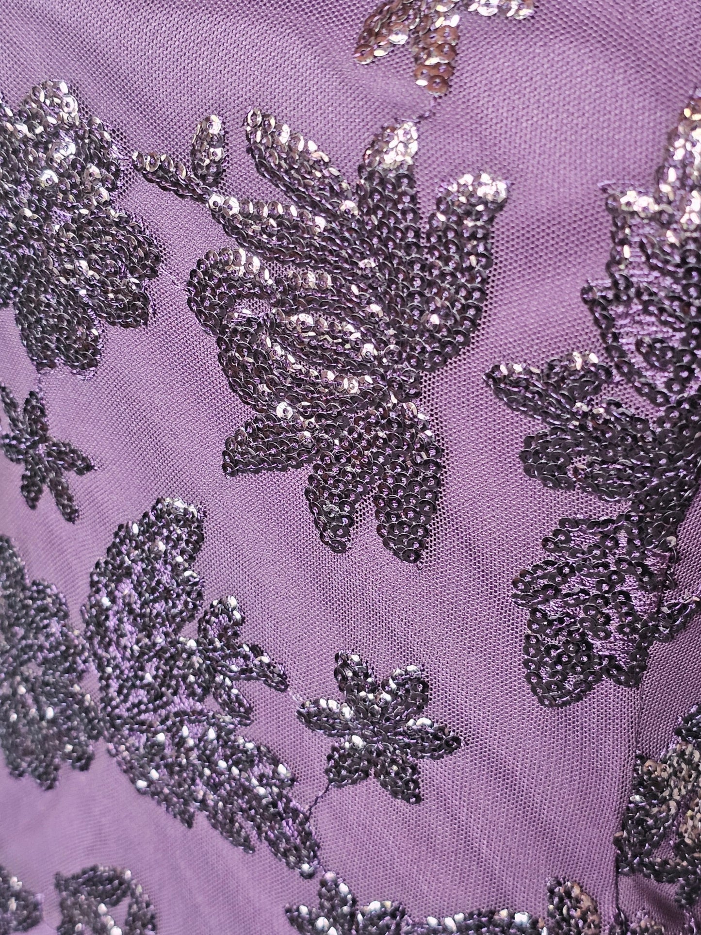 Plum Purple Floral Sequin - Eva USA