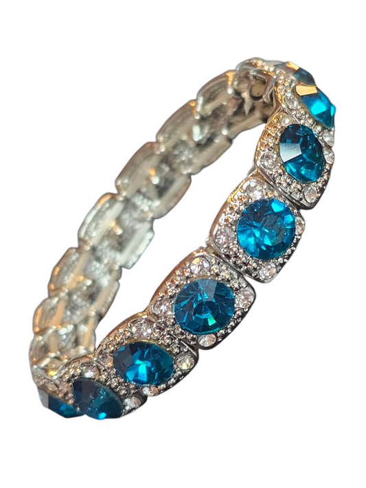 Turquoise Crystal Stretch Bracelet