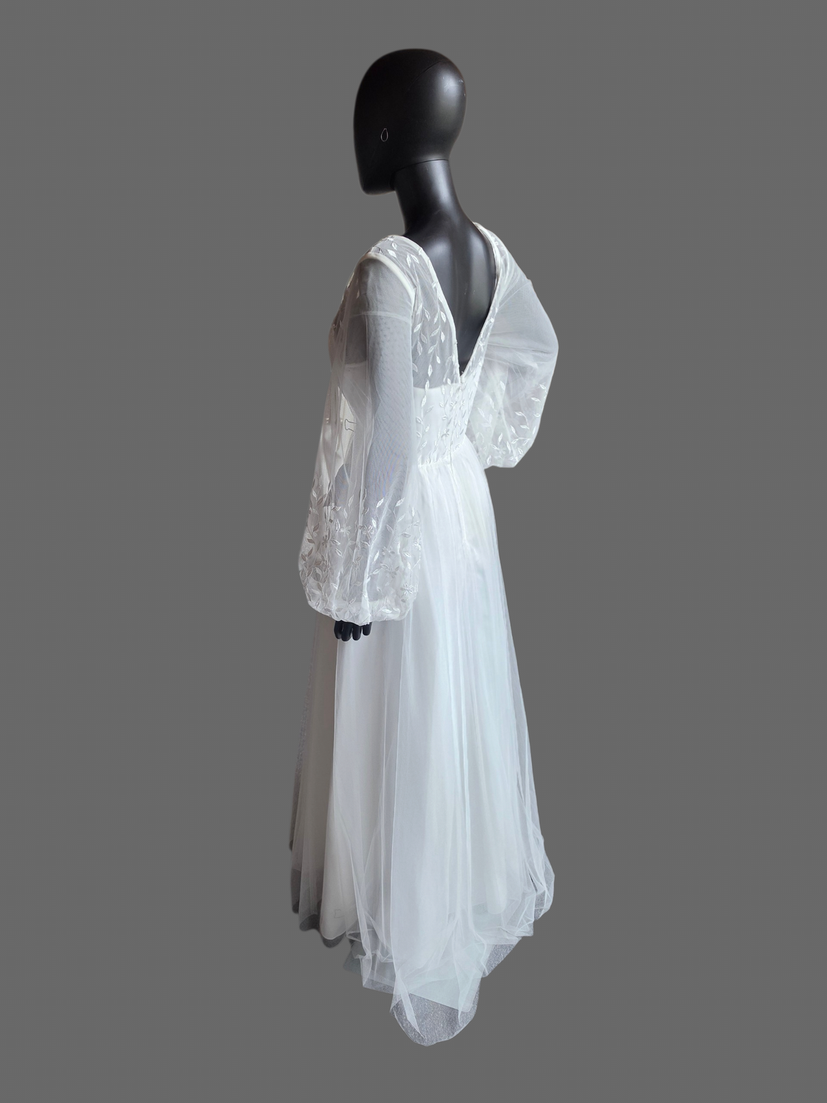 Ivory Boho Long Sleeve Casual Wedding Dress (No Train) - Ever Pretty