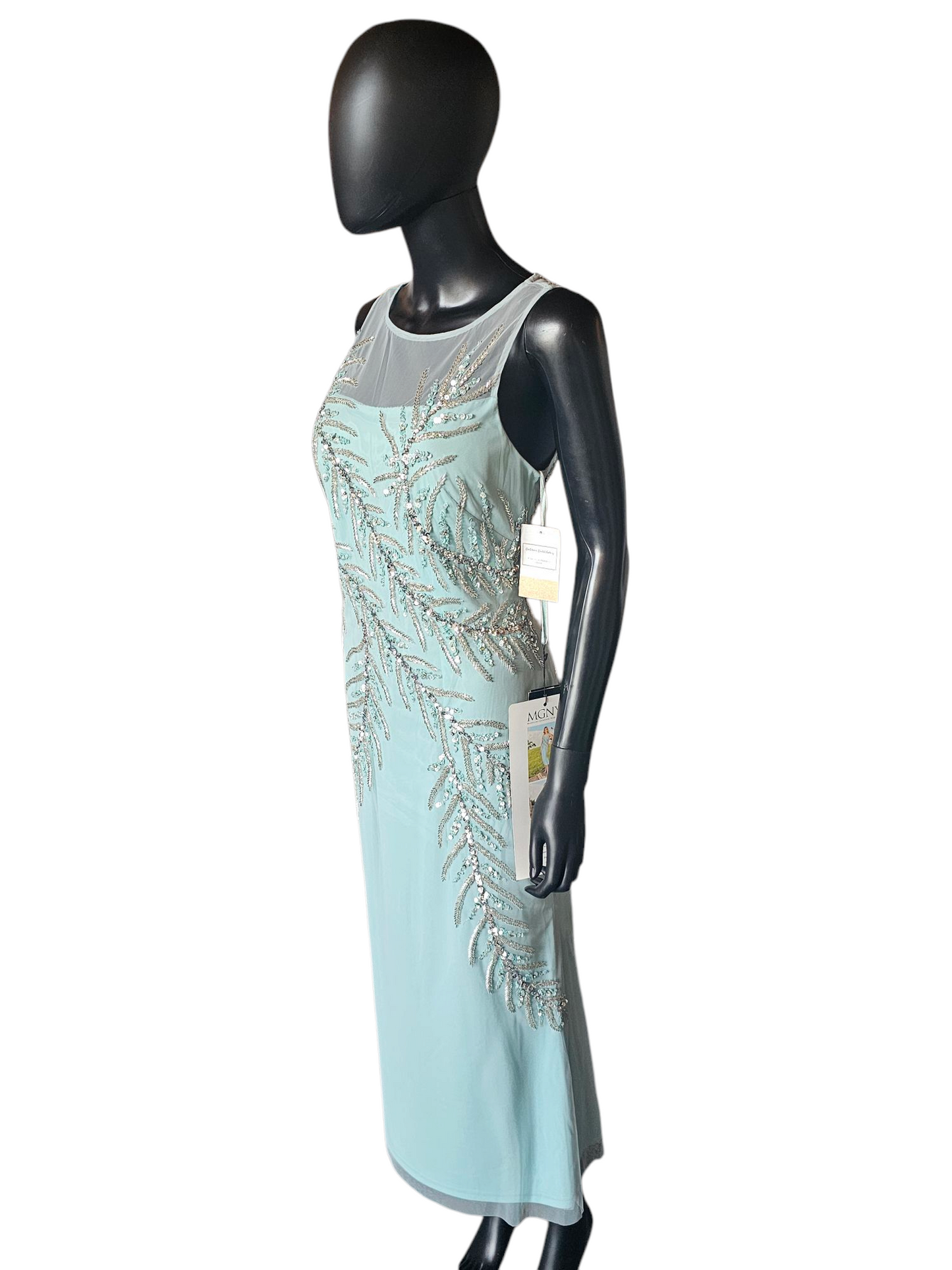 Sea Glass Beaded Detail Formal Dress - Madeline Gardner