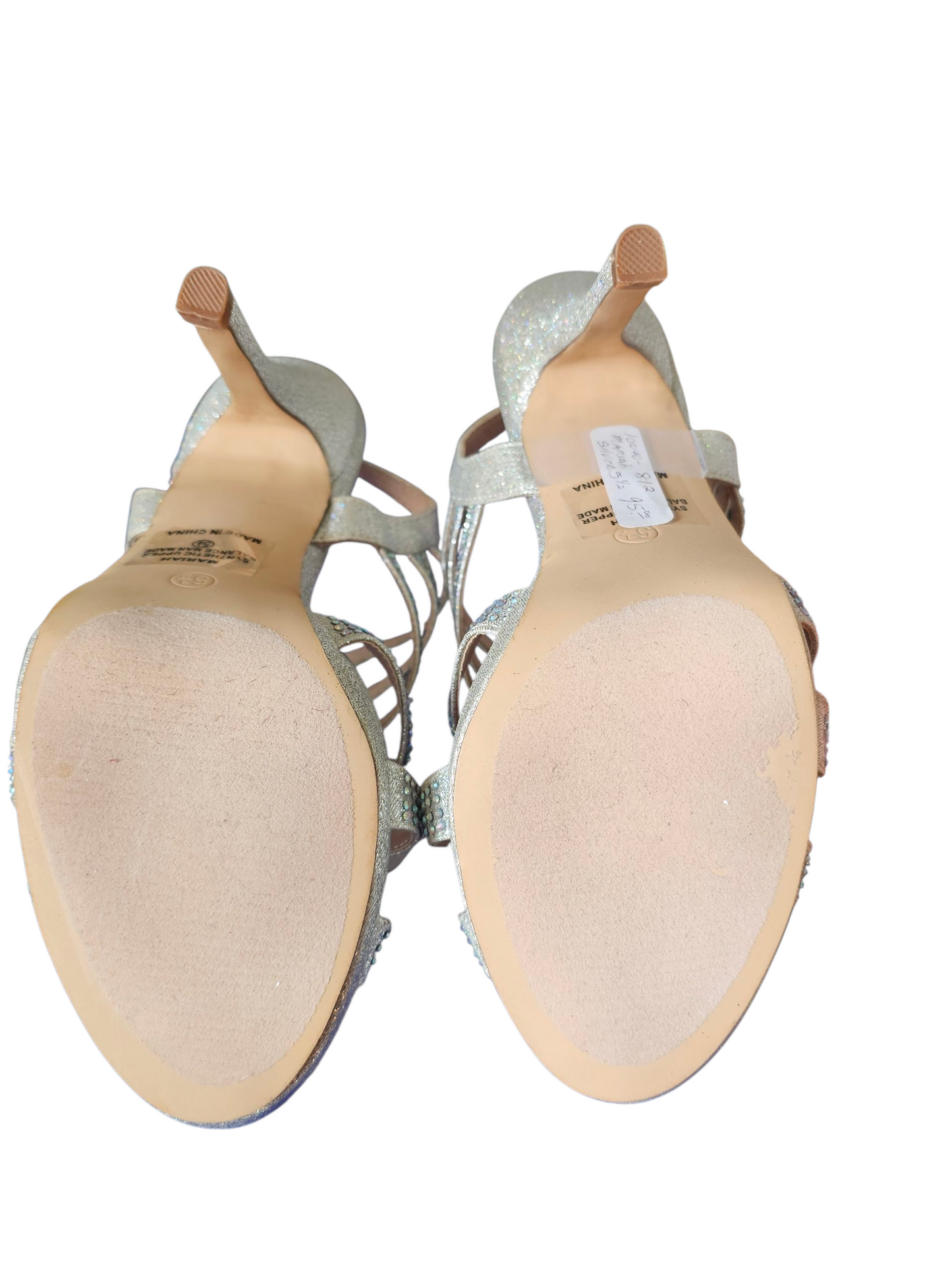 Silver/Iri Crystal Strappy Sandal