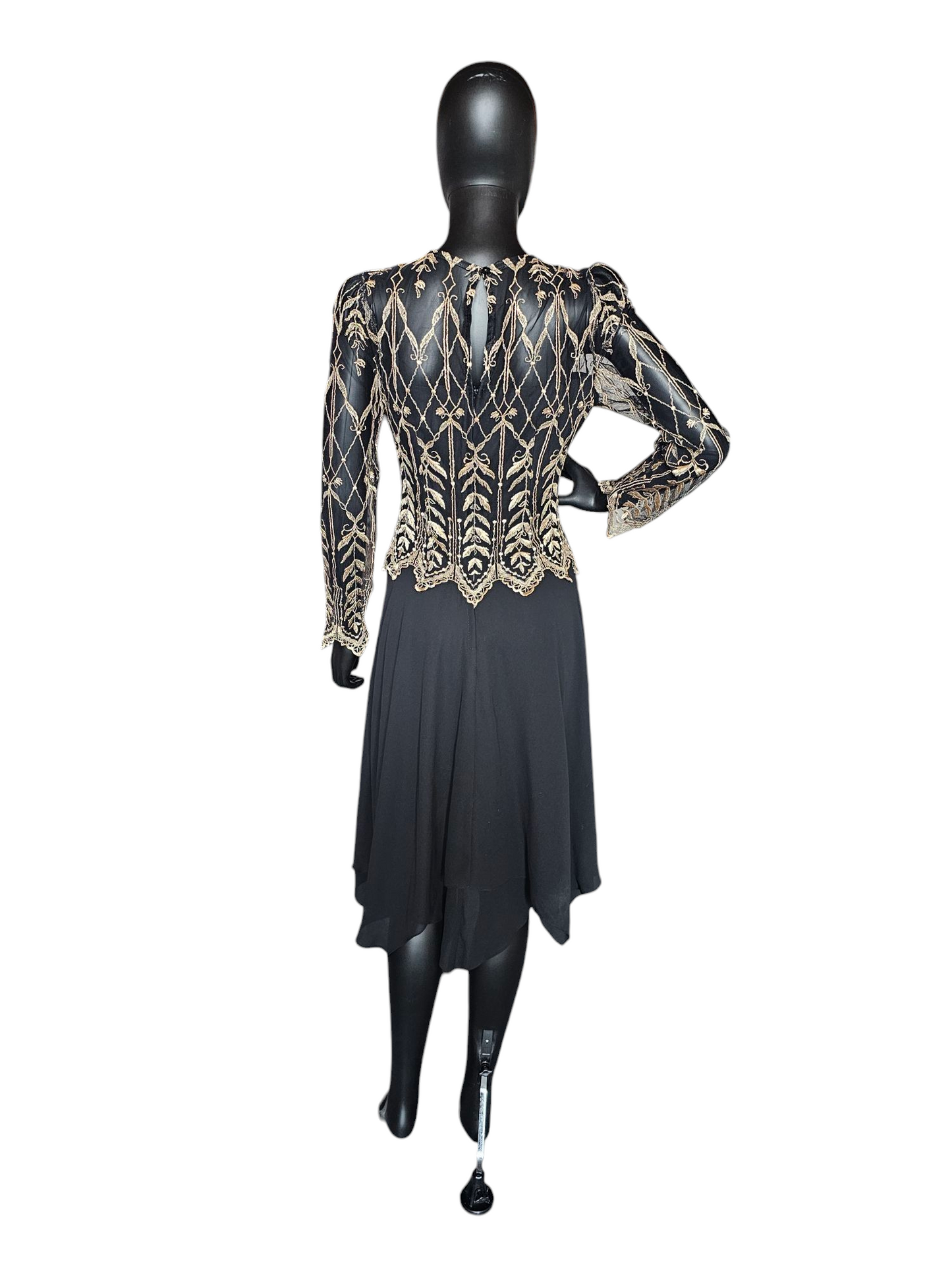 Black/Gold Embroidered Vintage Cachet by Bari Protas