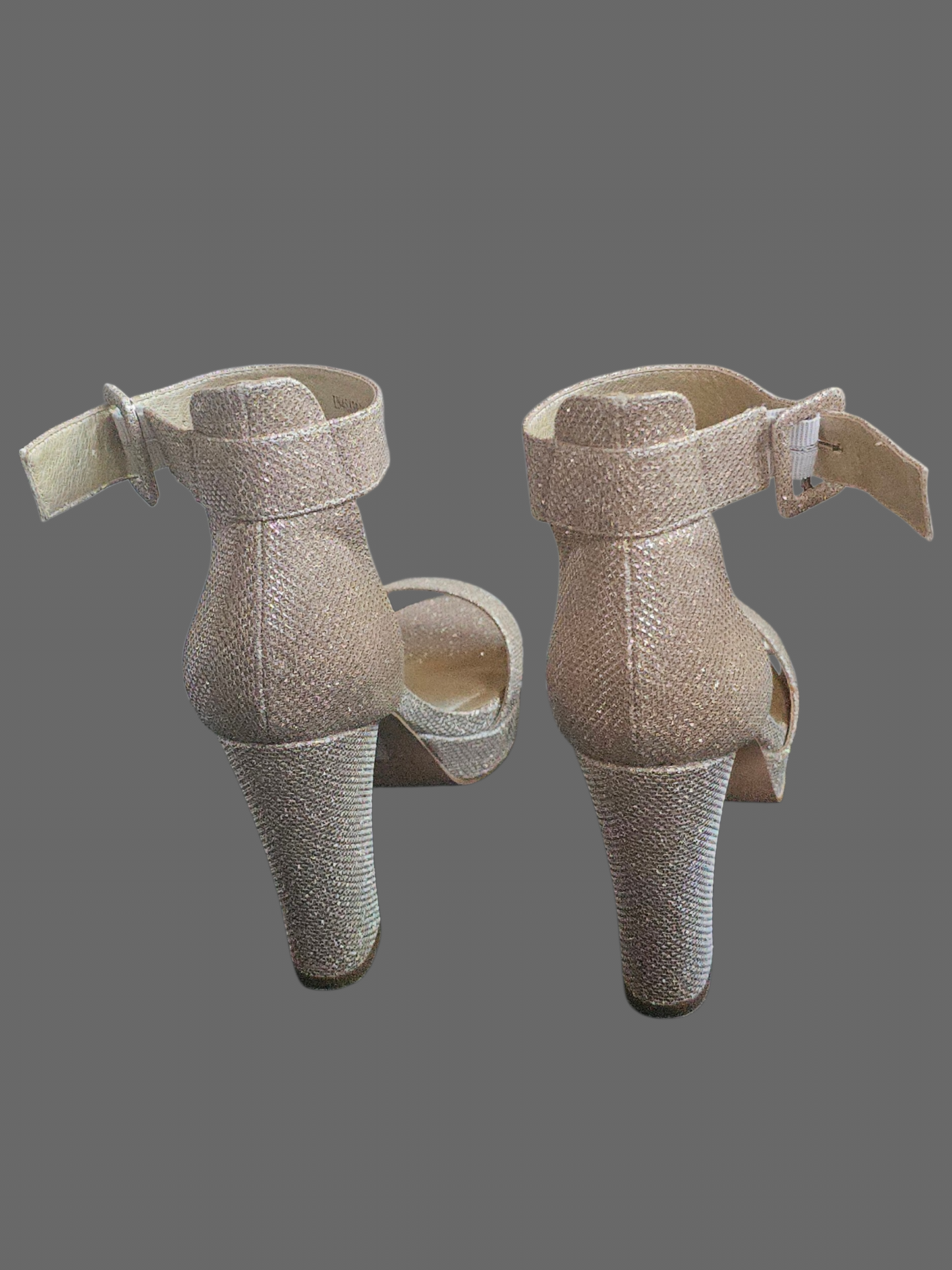 Rose Gold Platform Ankle Strap Heel Shoe