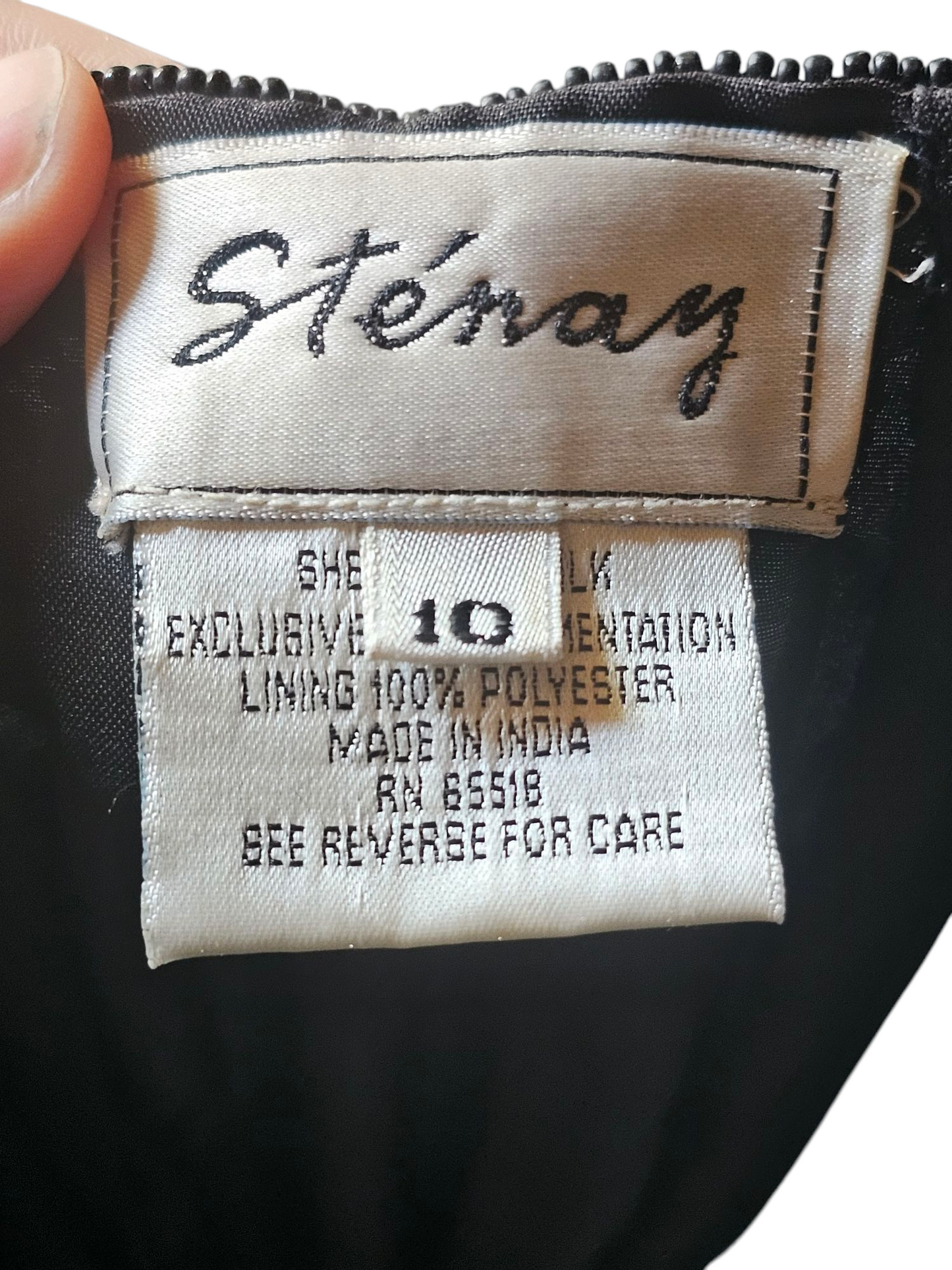 Vintage Black Silk Beaded Formal - Steney