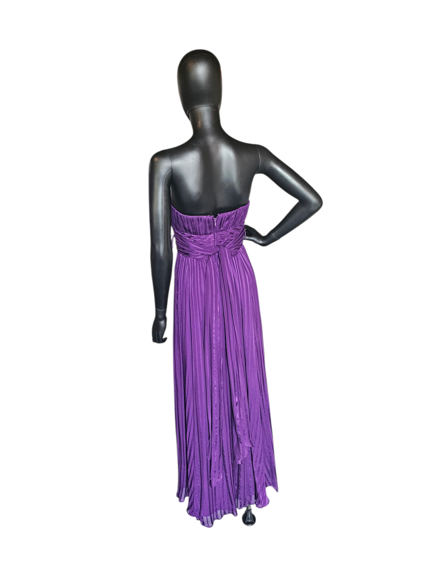 BCBG Purple Vertical Stripe Formal Dress