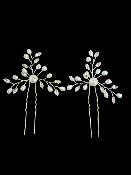 Pearl/Crystal Ivy Hair Pin (2 avail)