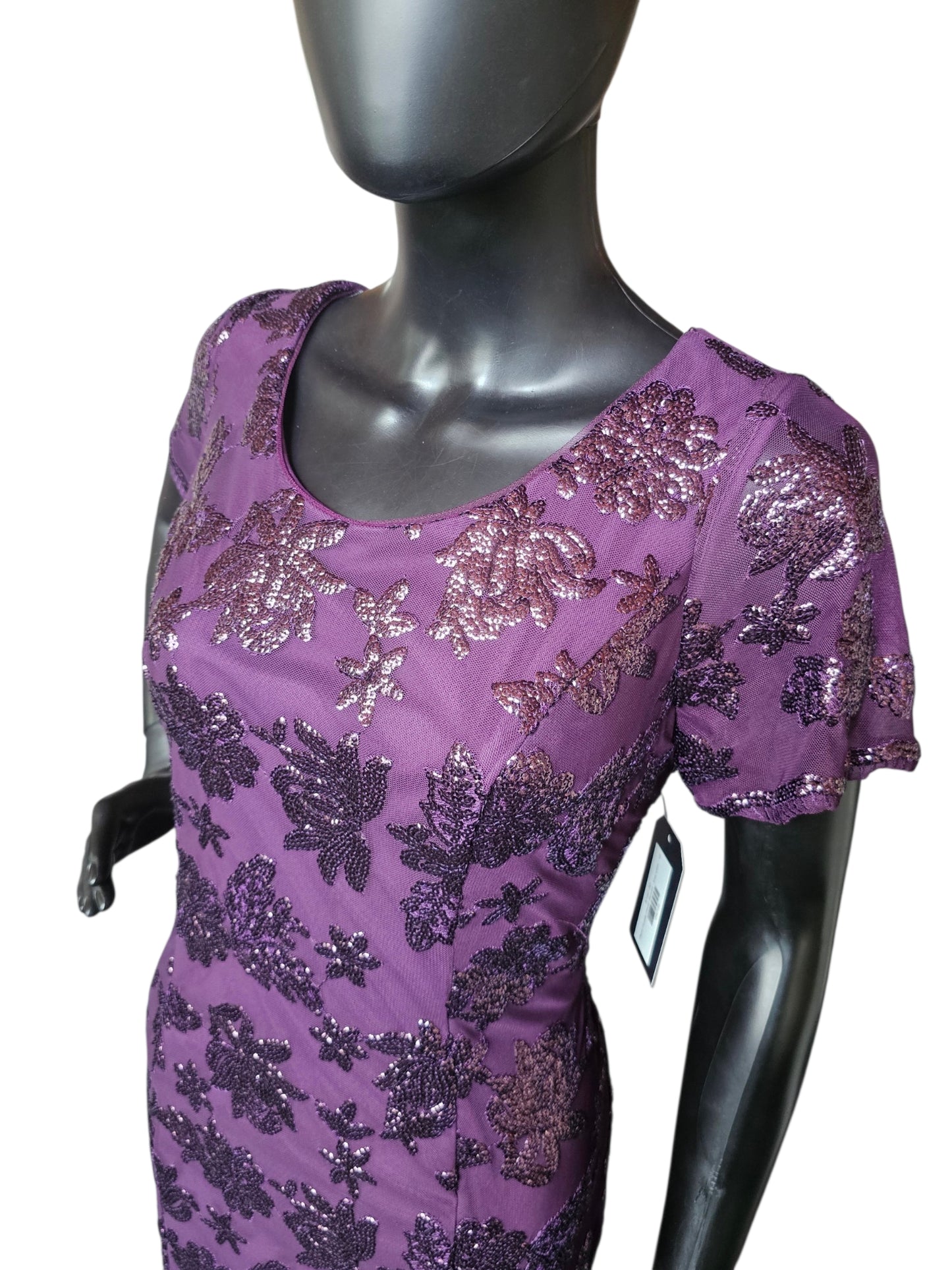 Plum Purple Floral Sequin - Eva USA