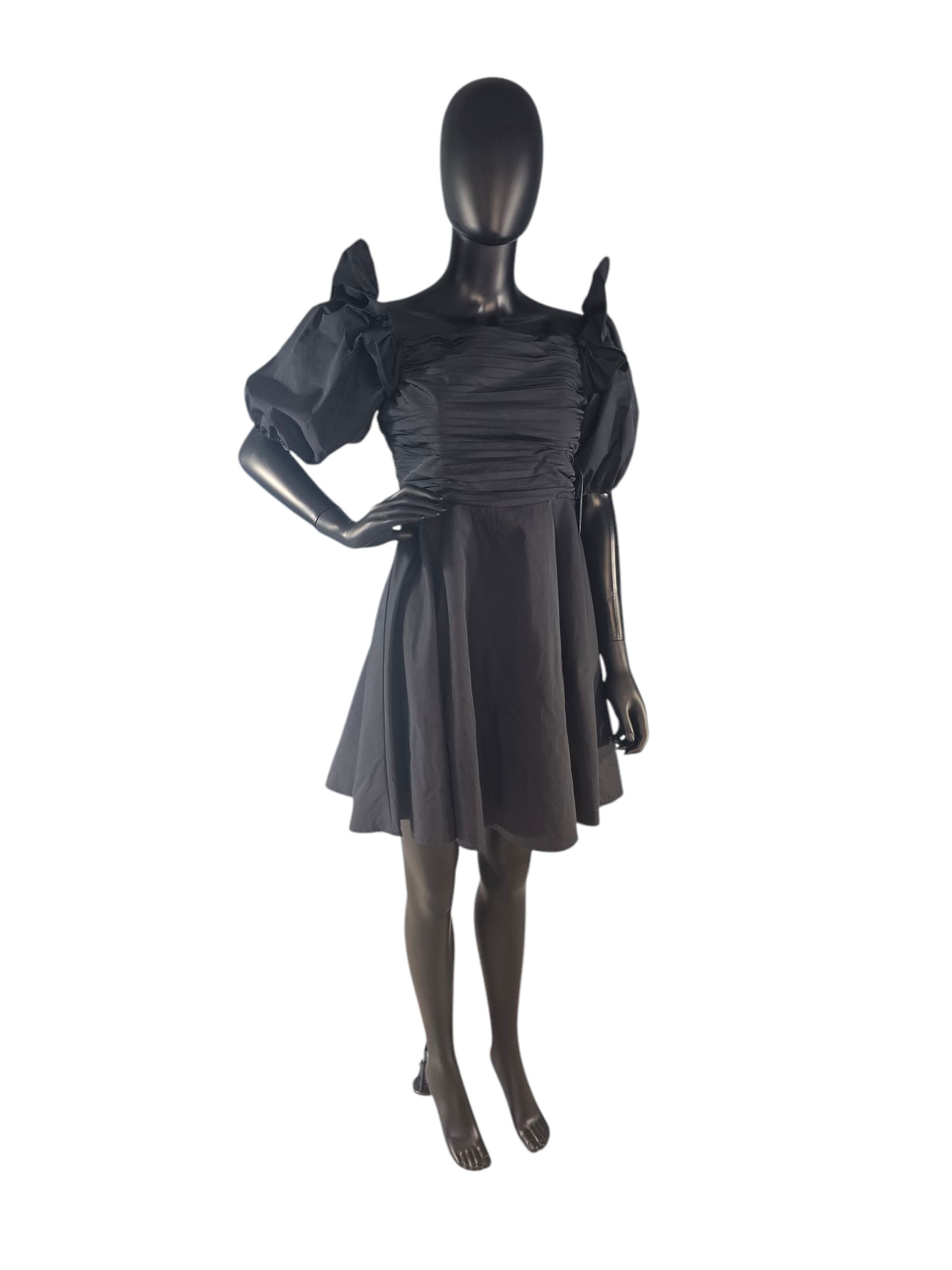Black Taffeta Puff Sleeve Mini Party Dress - Prabal Gurung NEW w/Tag