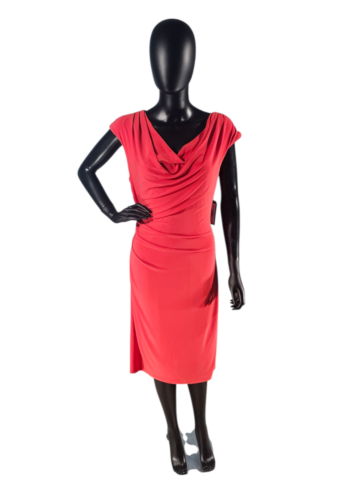 Orange Stretch Jersey Pullover Mid-Length Dress - Ronni Nicole