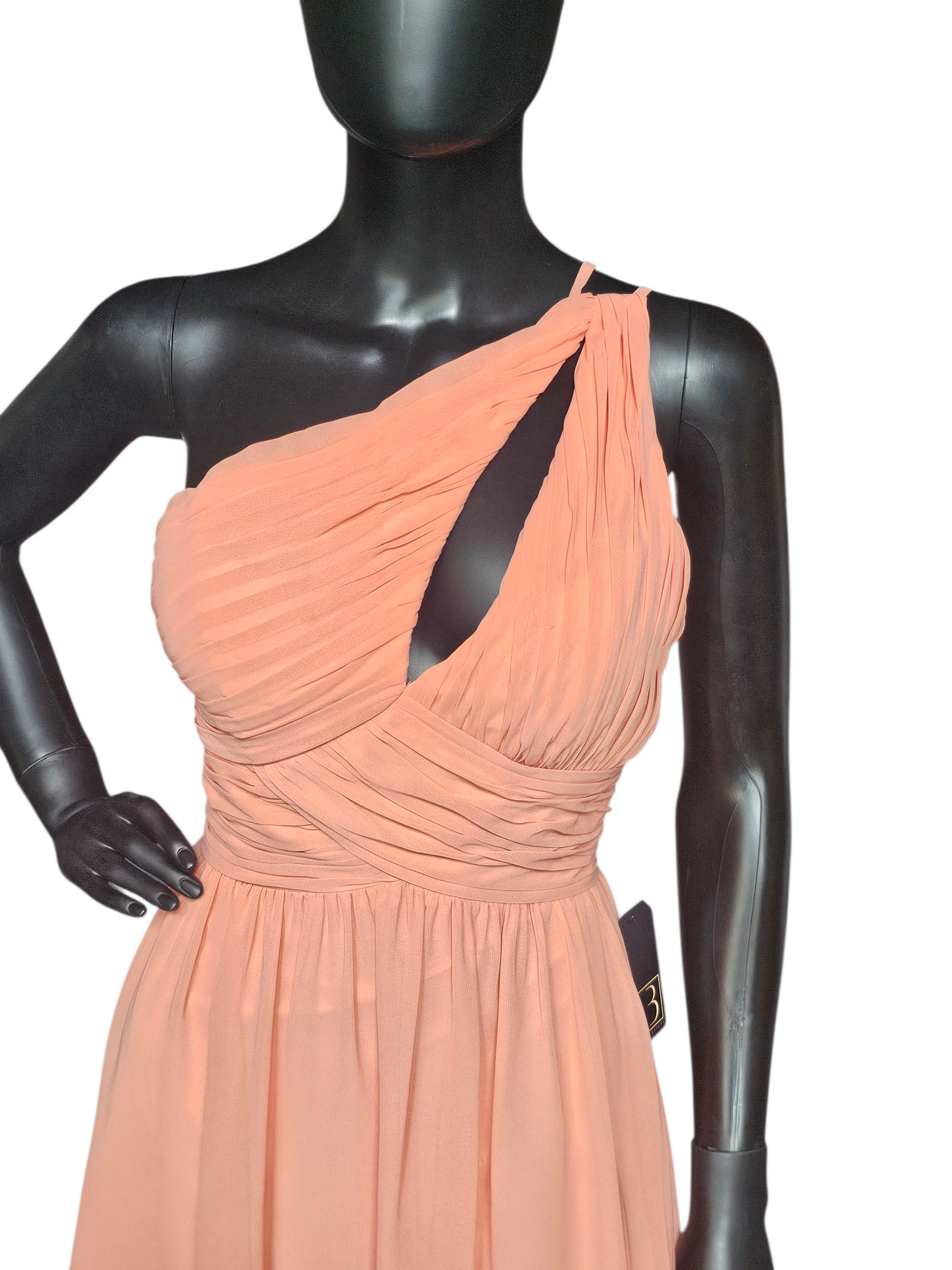 Coral Chiffon One Shoulder Party Dress NWOT - Da Vinci