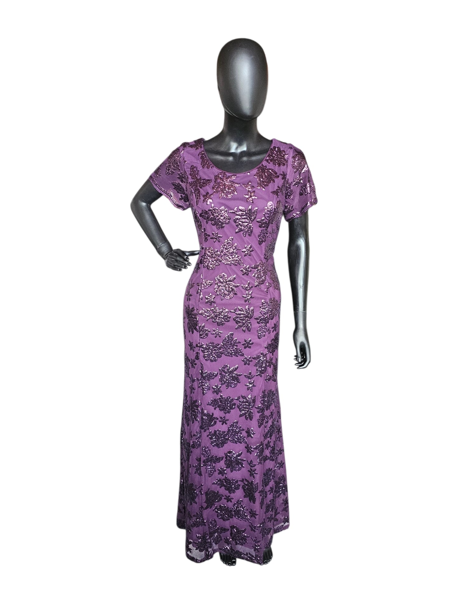 Plum Purple Floral Sequin - Eva USA