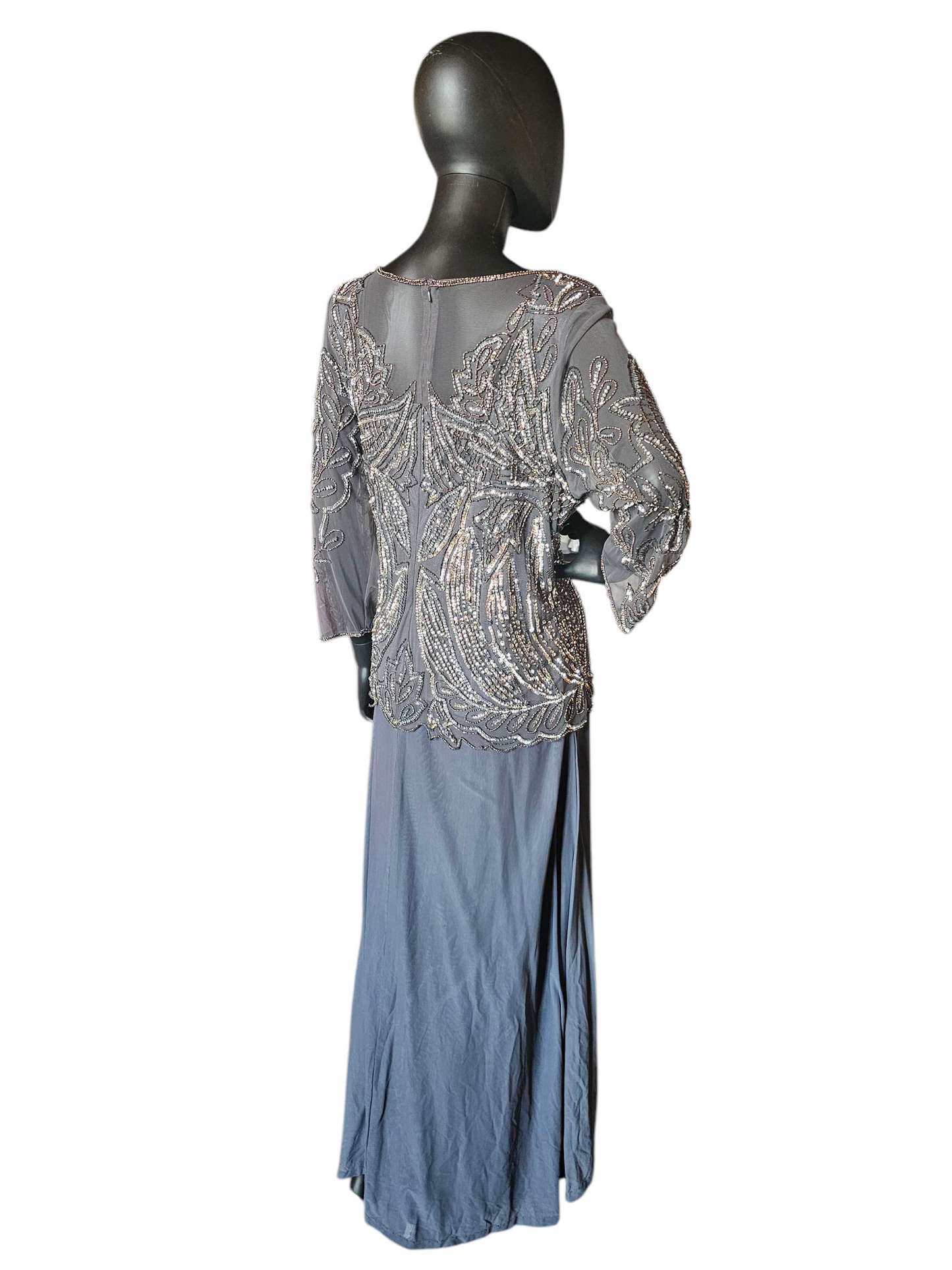 Grey Silver Sequin Illusion Formal - Pisarro Nights