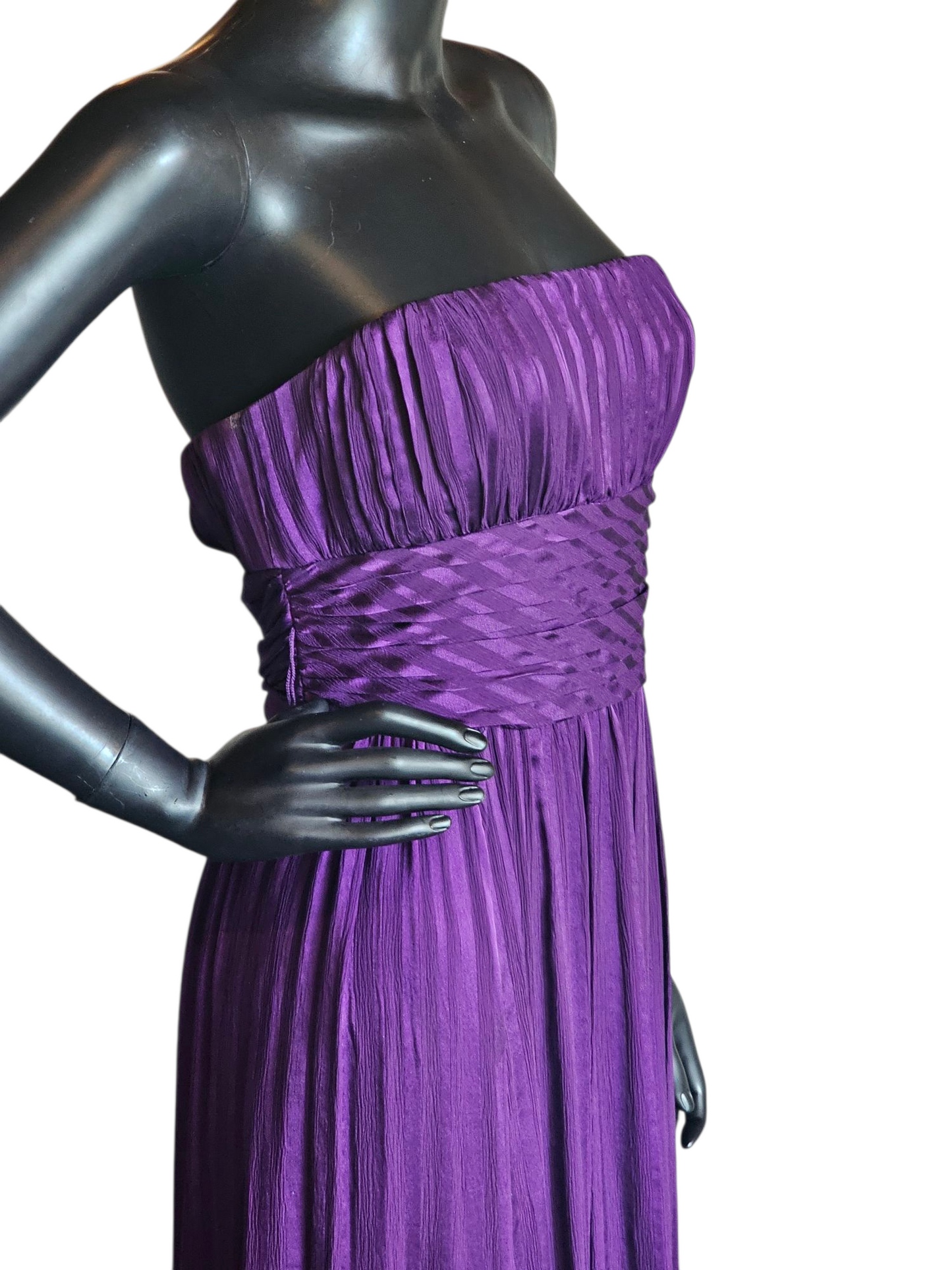 BCBG Purple Vertical Stripe Formal Dress