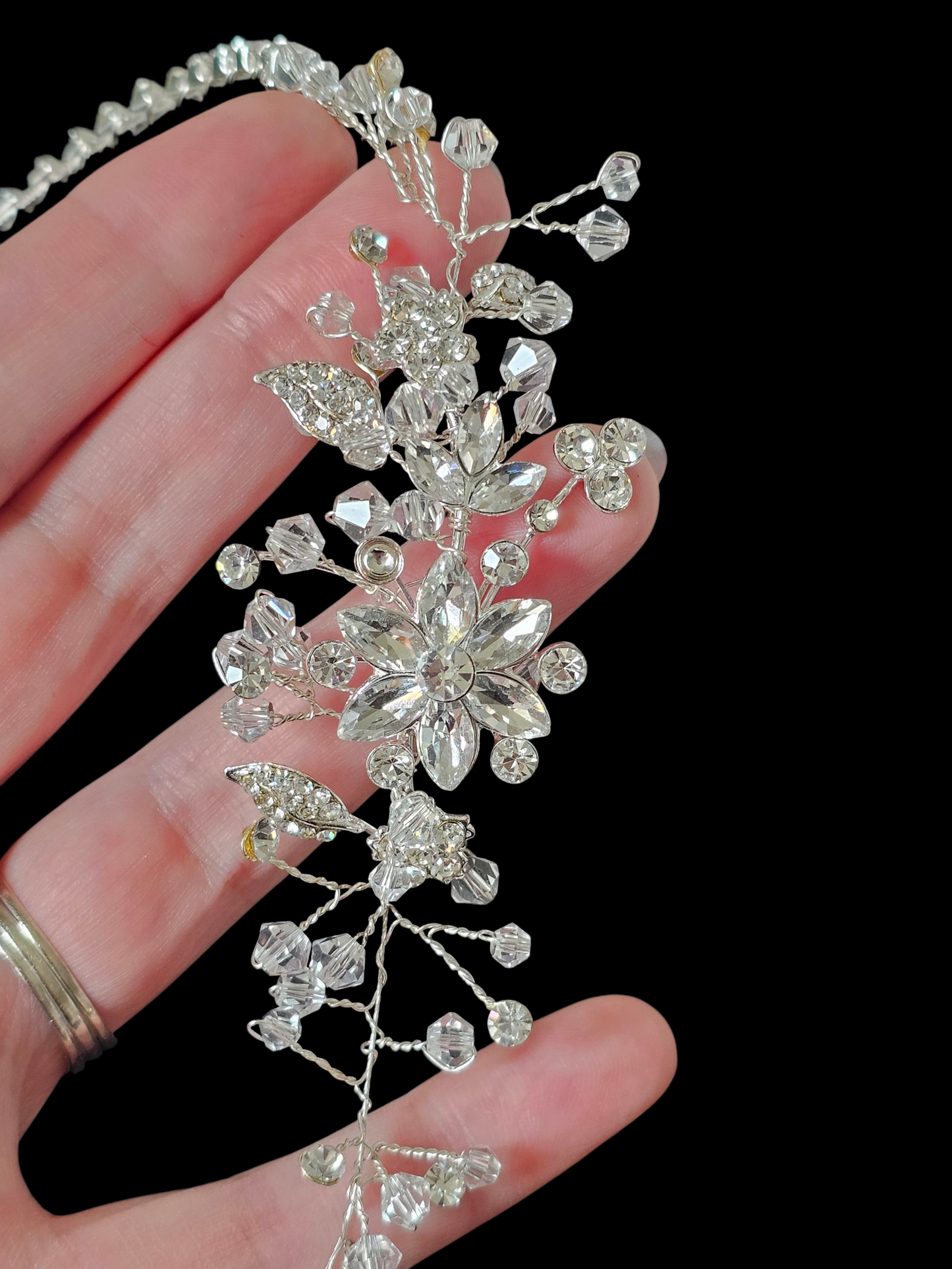 Silver/Crystal Bendable Hair Crown/Wreath