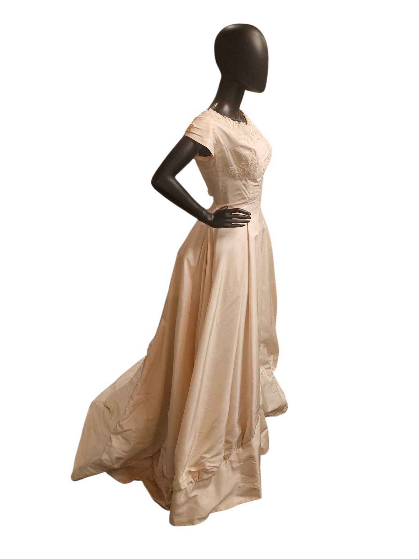 Vintage 50's Cream Silk Wedding Gown