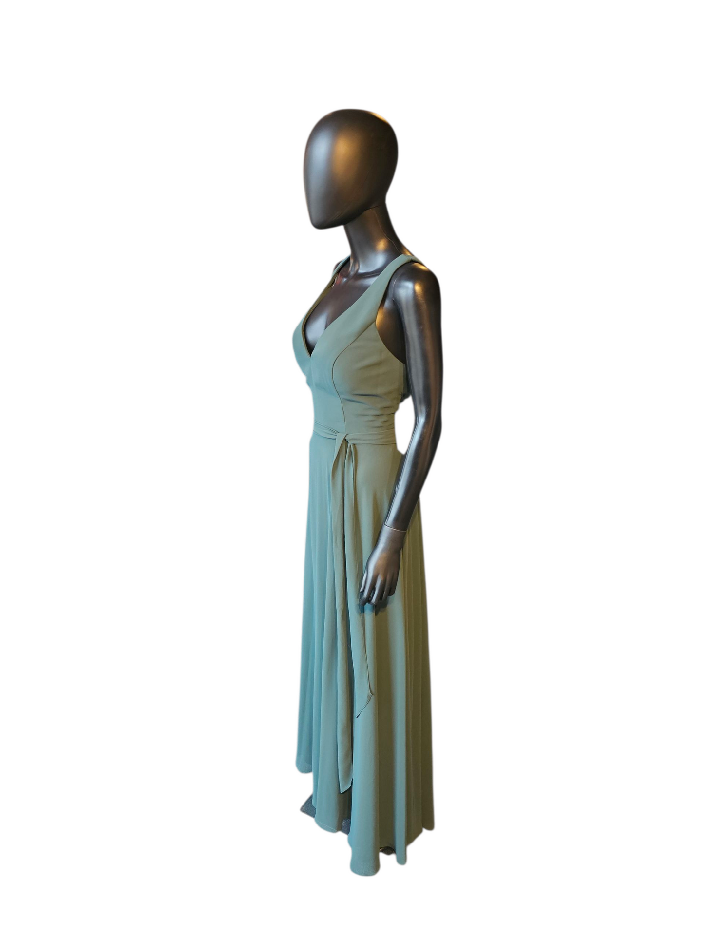 Evergreen Chiffon V-Neck Maxi Formal Dress - Bill Levkoff
