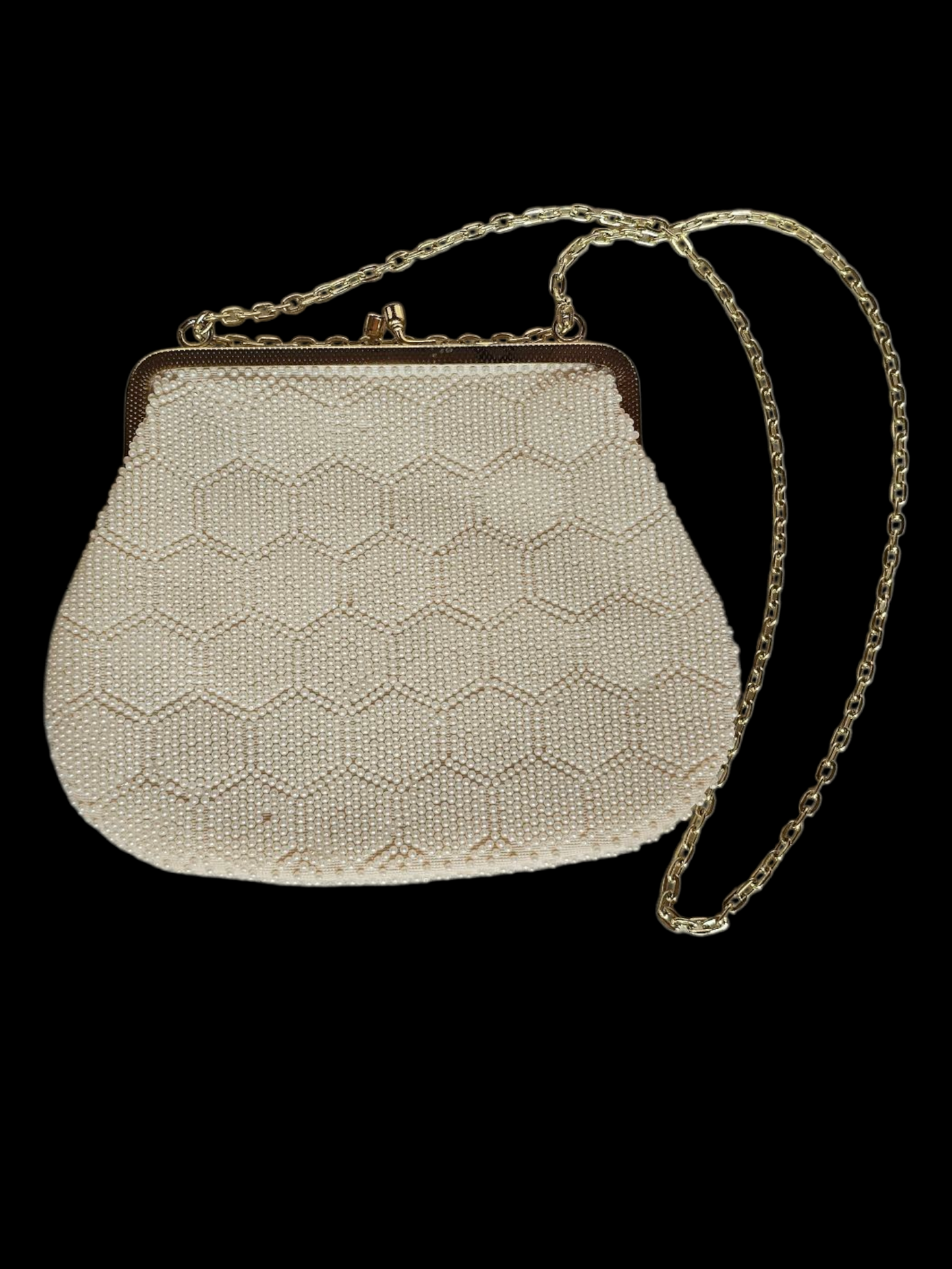 Vintage Ivory Honeycomb Pearl Clutch