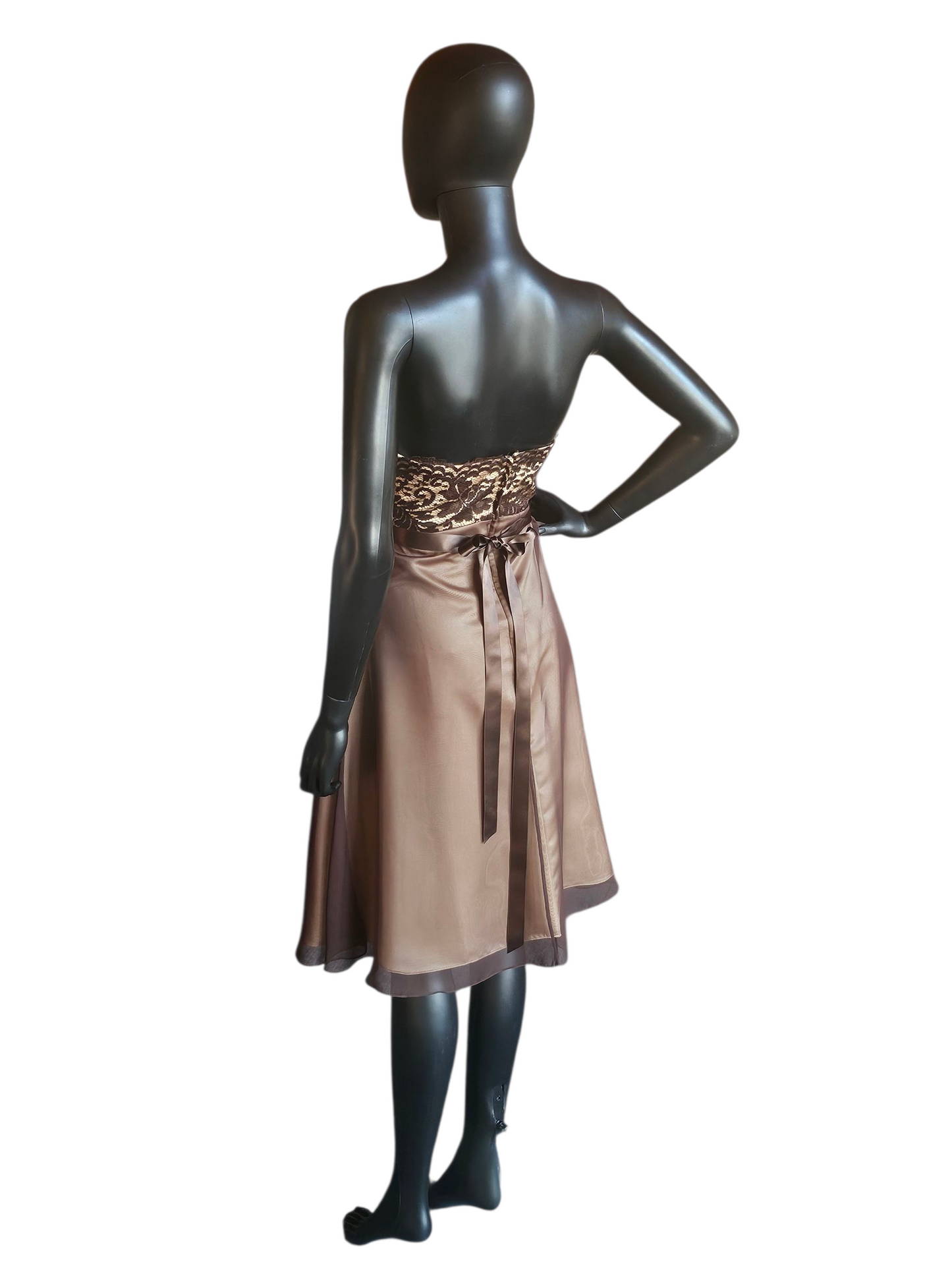 Chocolate/Gold Chiffon & Lace - Da Vinci