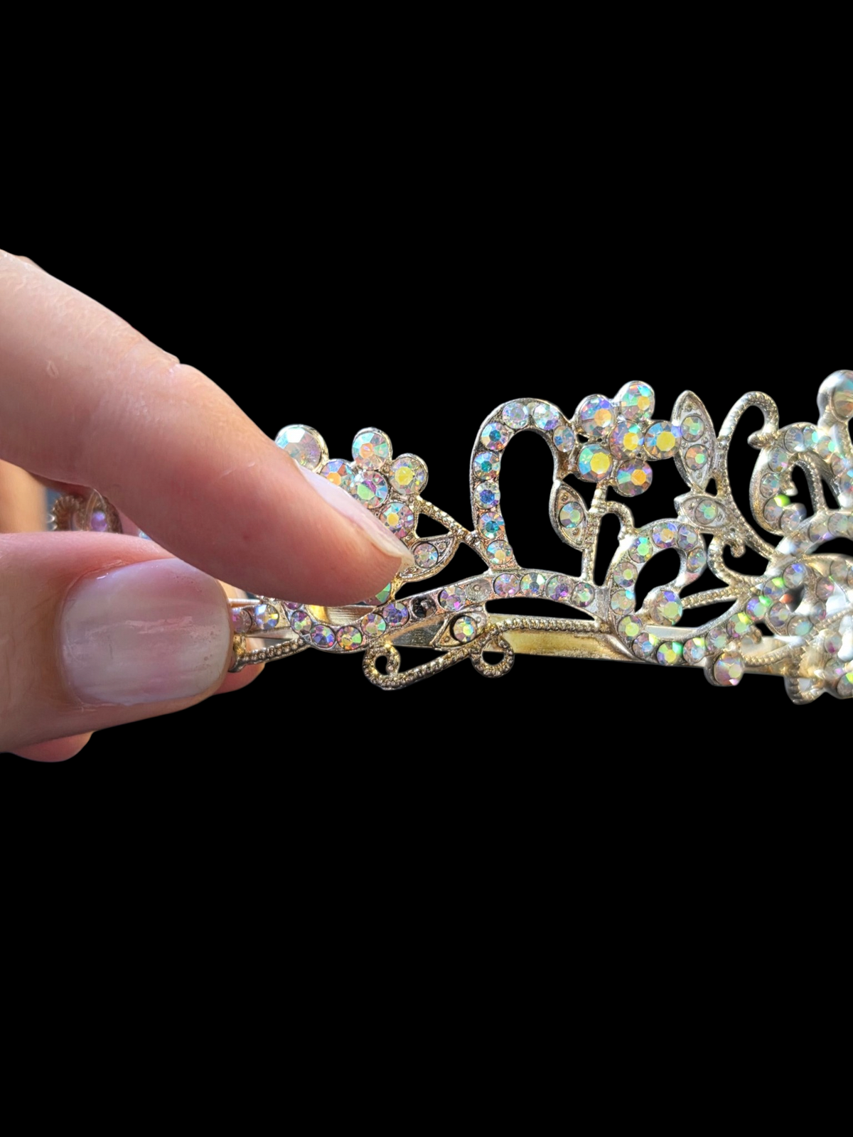 Silver Iridescent Crown/Tiara (Damaged)