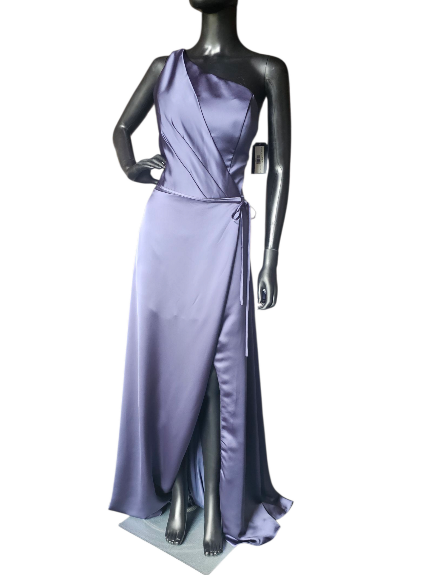 Dusk (Blue) Silky Satin One Shoulder Full Length Formal Gown - Mori Lee