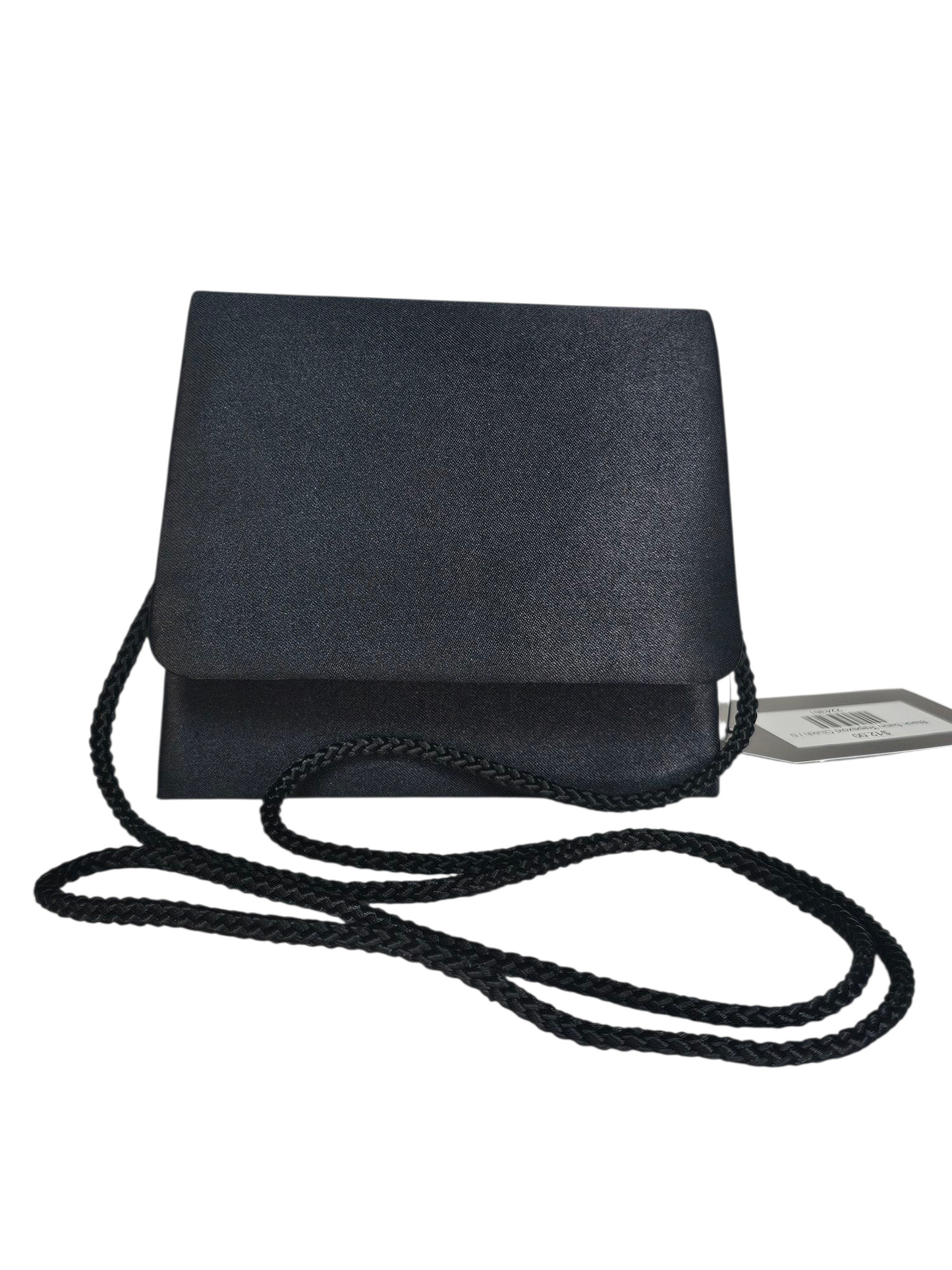 Black Satin Trapezoid Clutch
