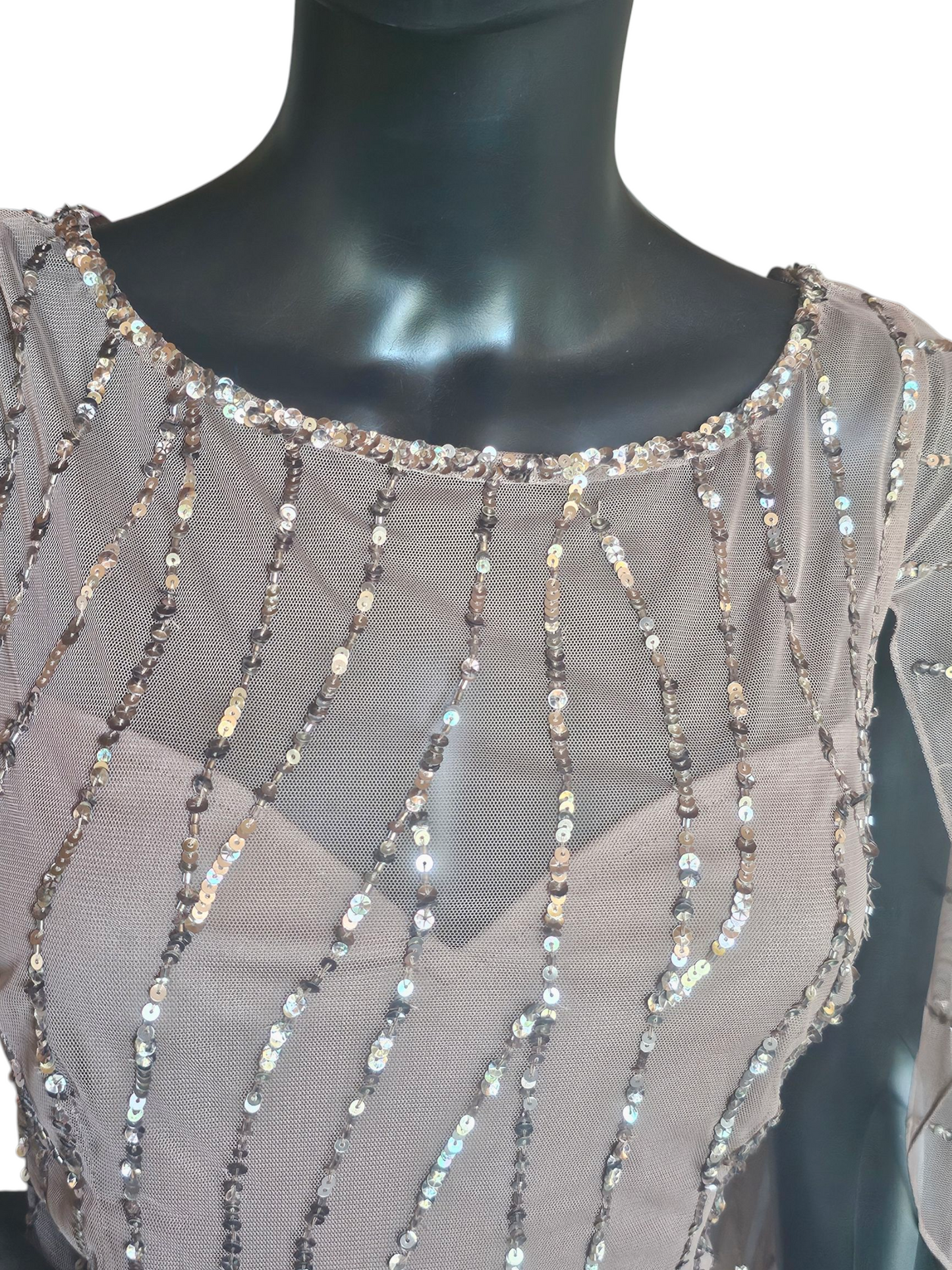 Cafe Sequin Cape Sleeve Full Length Formal Gown - Alex Evenings