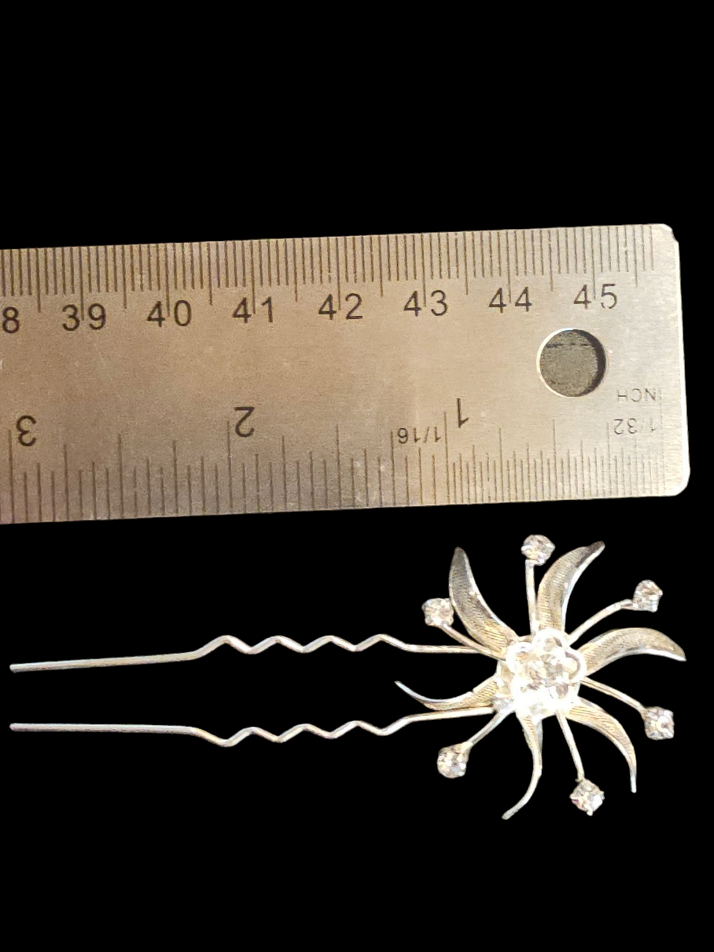 Silver/Crystal Starburst Hair Pin (4 Avail)