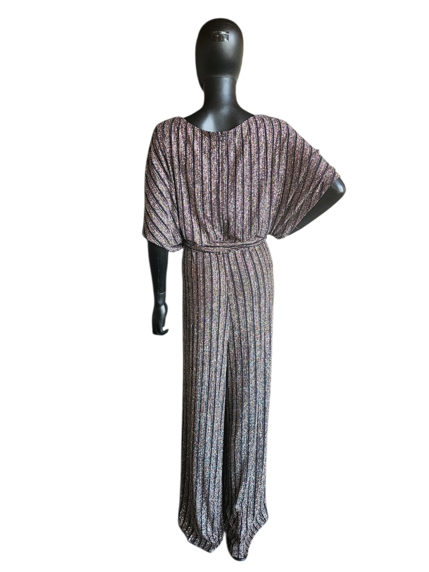 Black/Rose Gold Striped Romper - Jessica Howard