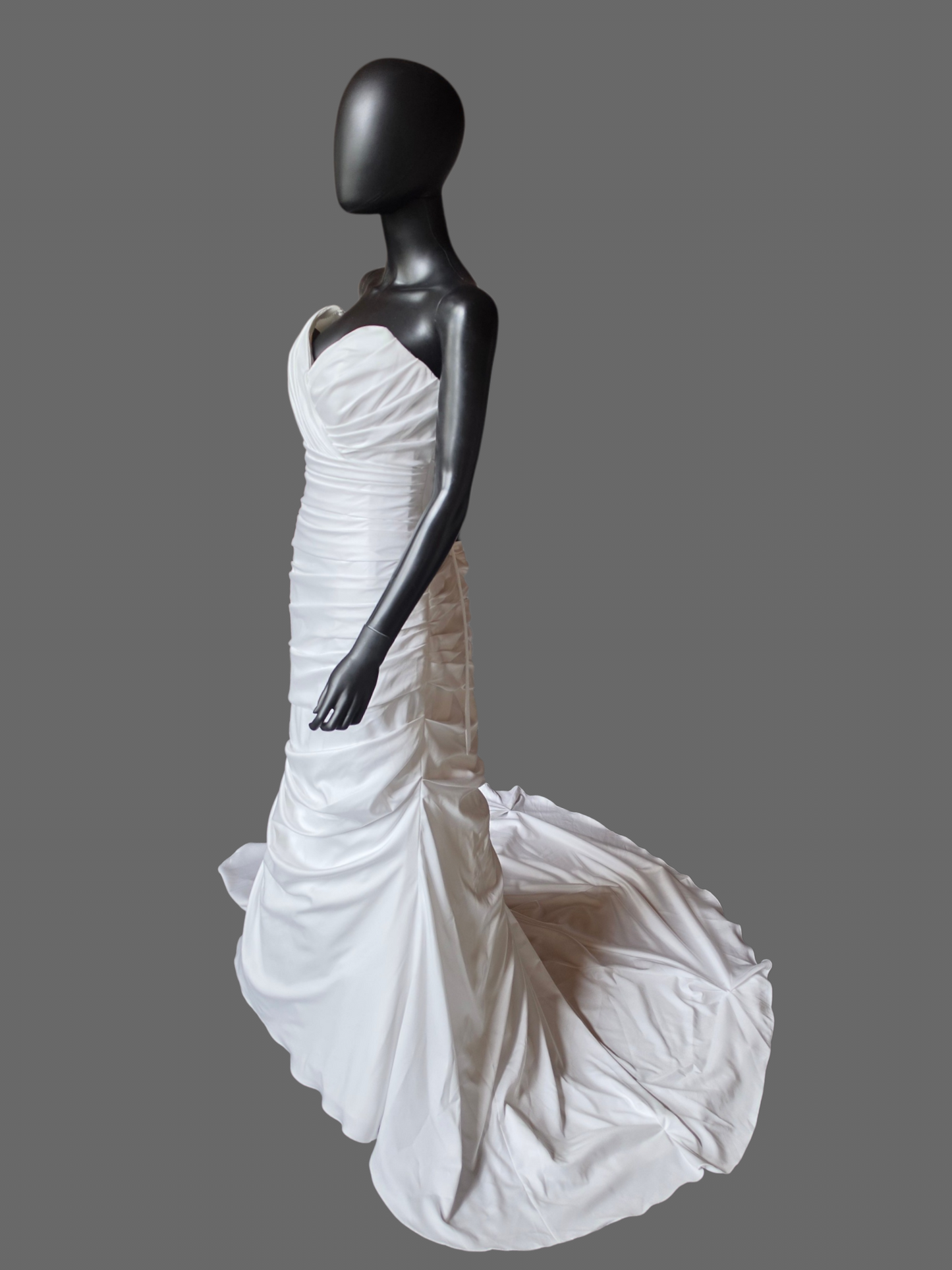 White Jersey Ruched Fitted - Maggie Sottero