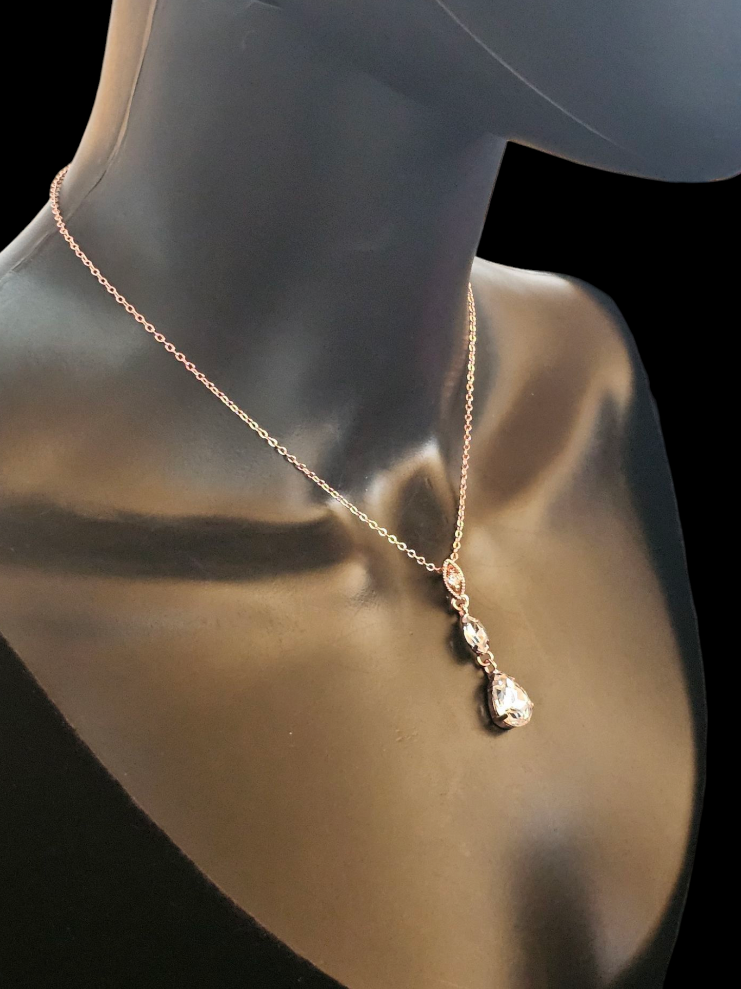 Rose Gold Chain Teardrop Necklace