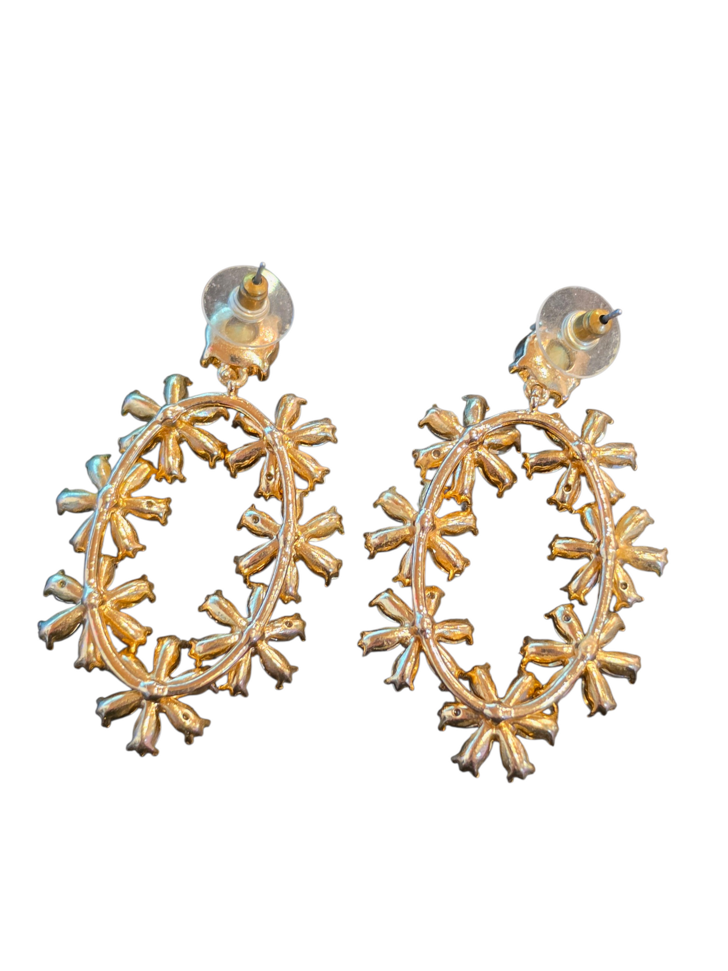 Gold Flower Hoop Earring