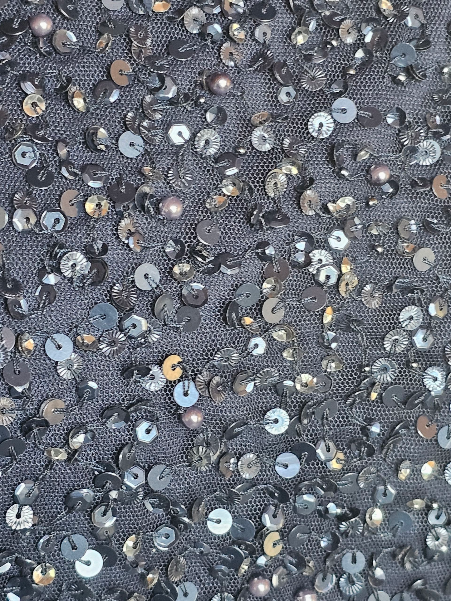 Navy Full Beaded Flutter Sleeve Formal Dress - Adrianna Papell