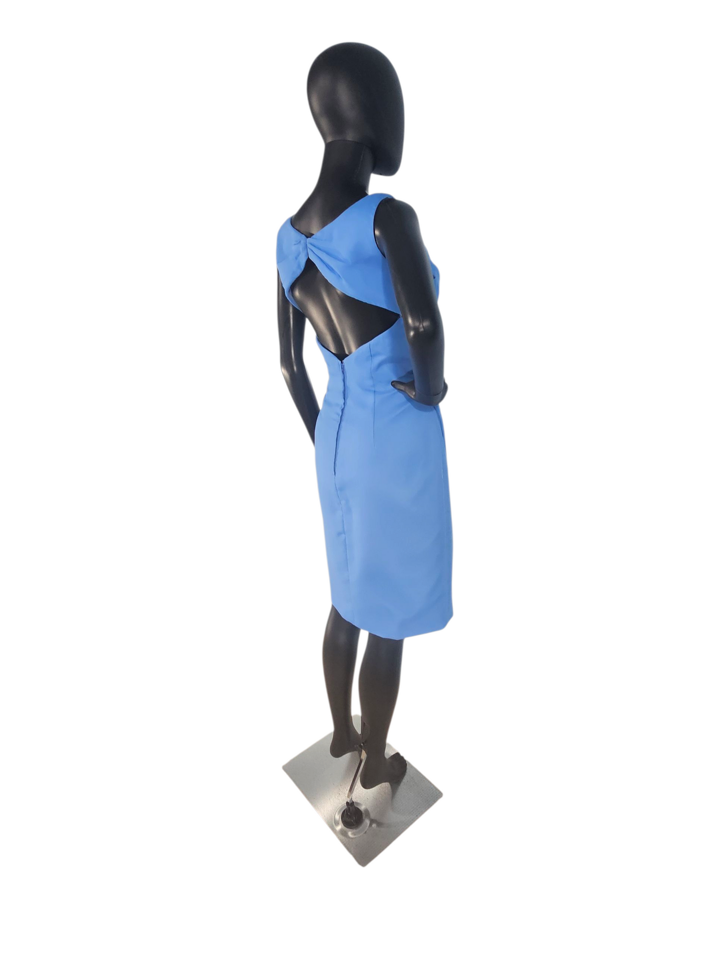 Cornflower Chiffon V-Neck Cocktail Dress/Party Dress - Da Vinci