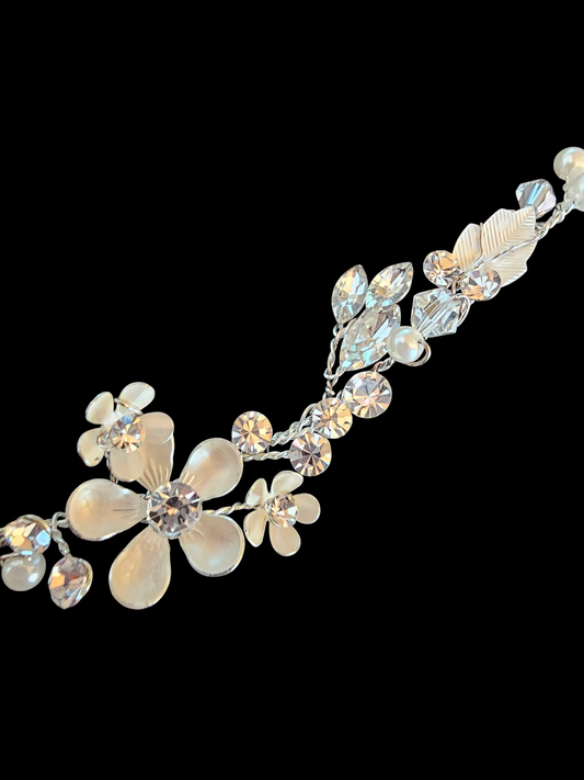 Silver Floral Wire Hair Wreath/Headband/Tiara - Marionat