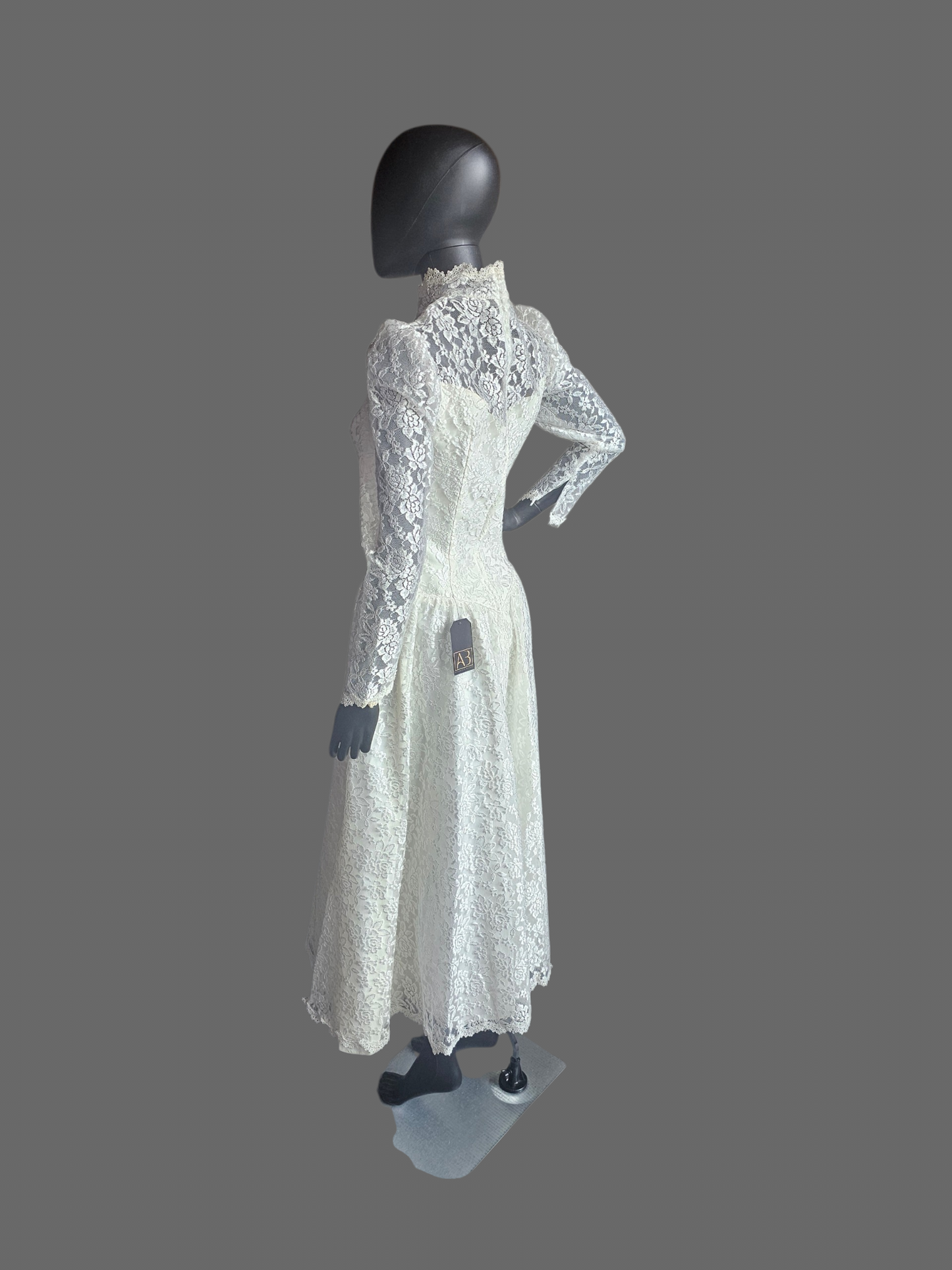 Vintage Lace Tea Length Wedding Gown