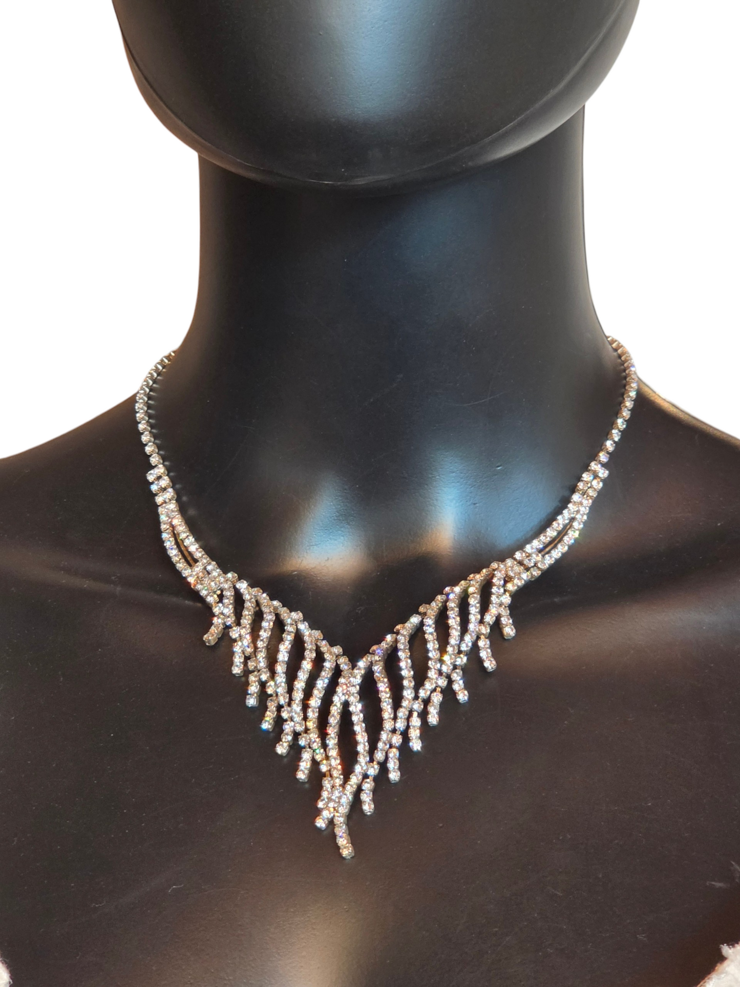 Deep V-Crystal Necklace