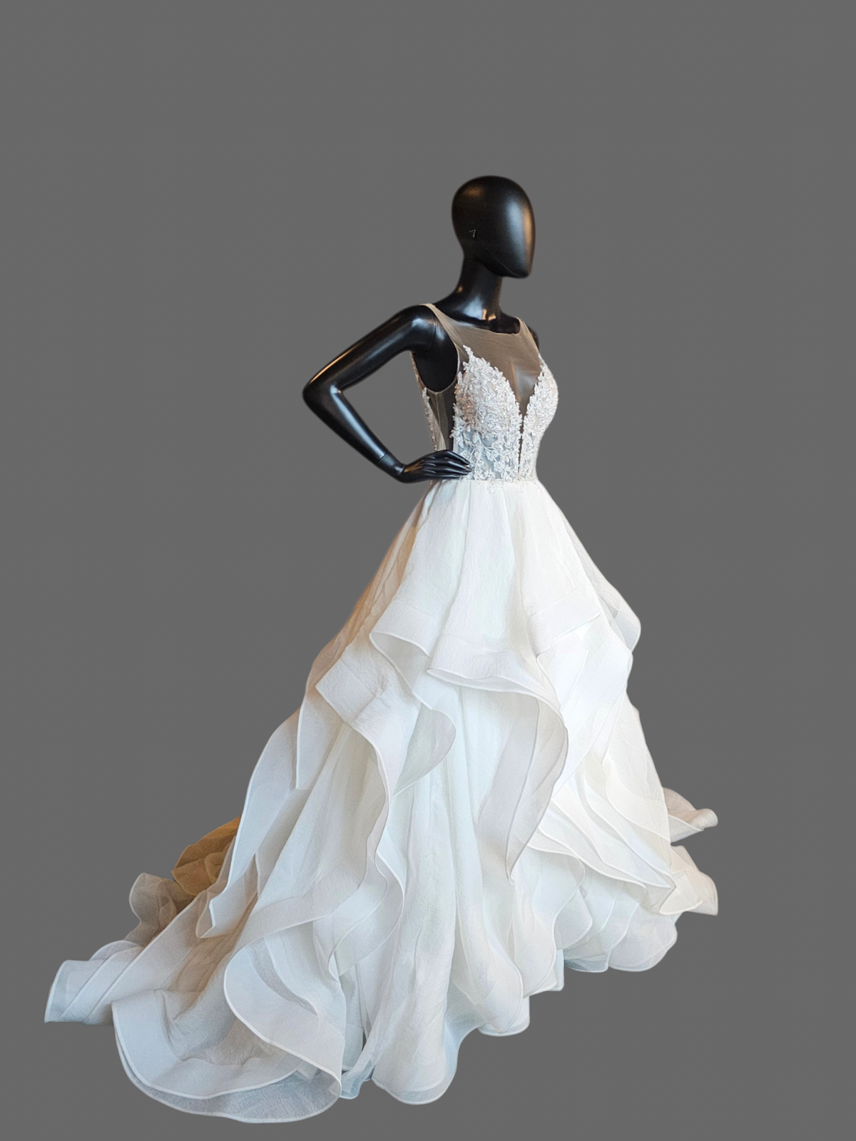 Ivory Tiered Ballgown - Justin Alexander