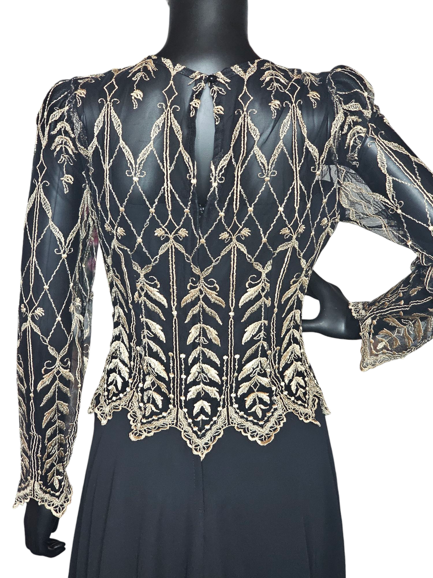 Black/Gold Embroidered Vintage Cachet by Bari Protas