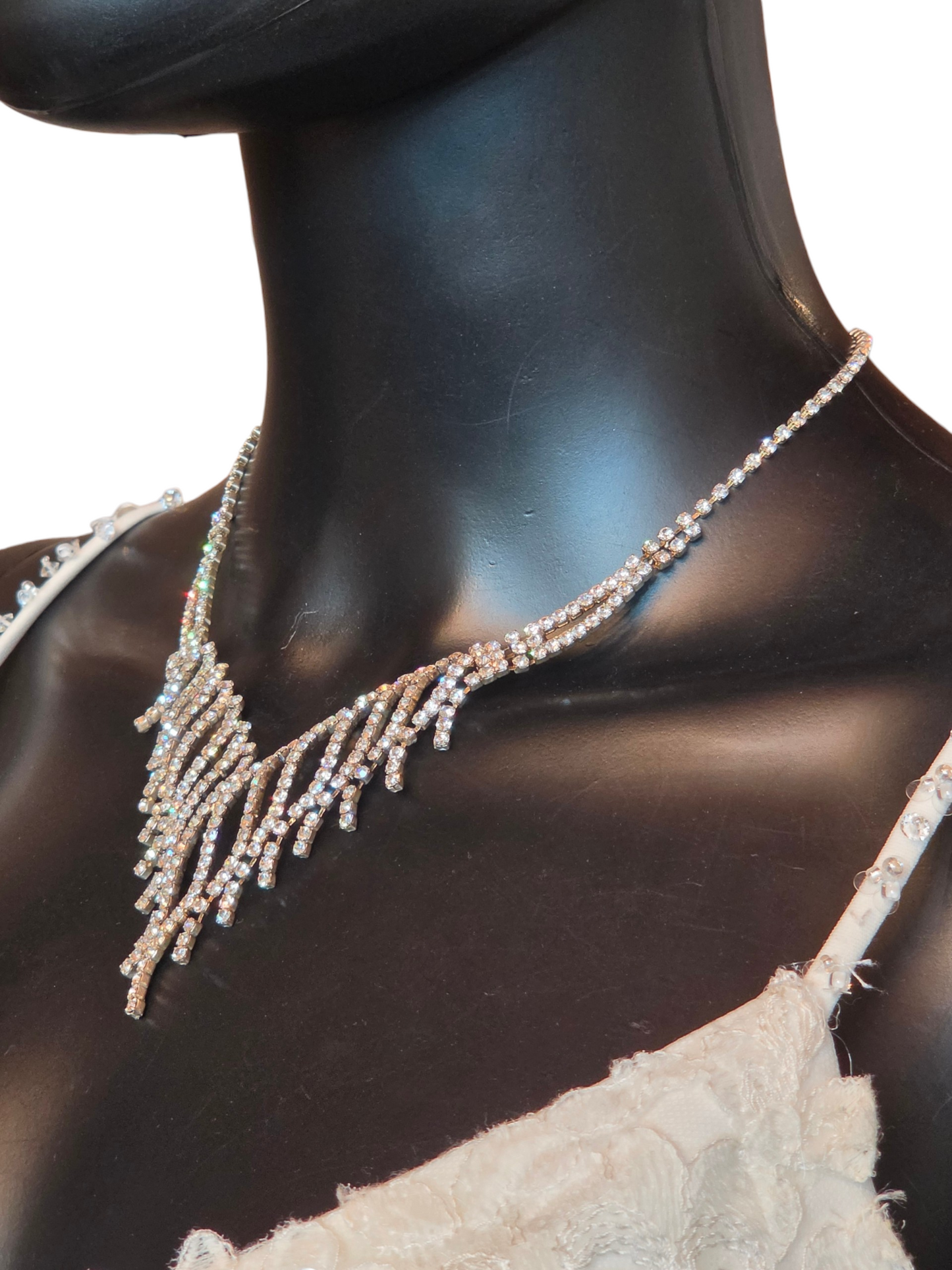 Deep V-Crystal Necklace