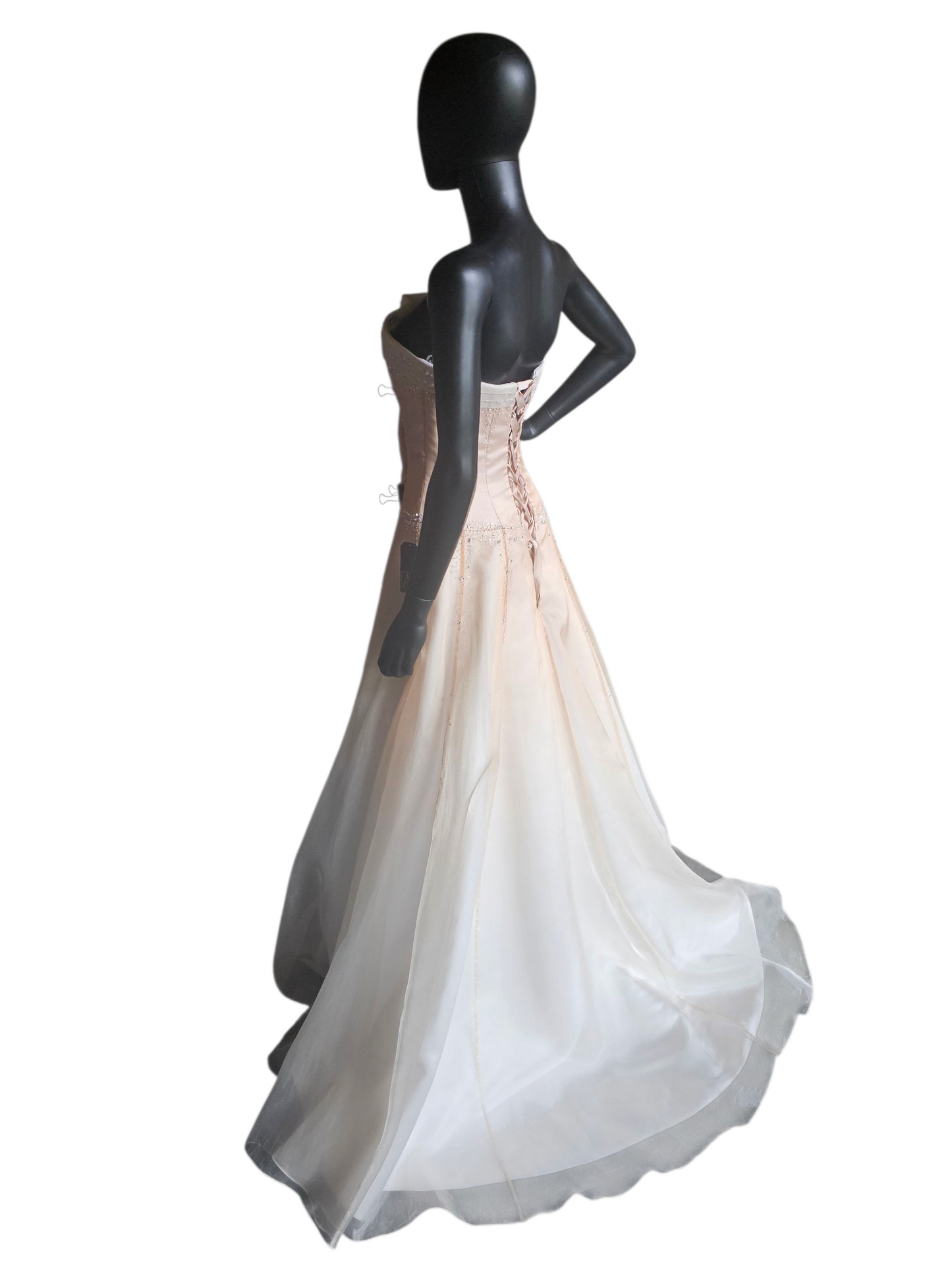 Gold Ombre Organza Straight Strapless A-line Wedding Gown - Maggie Sottero Couture