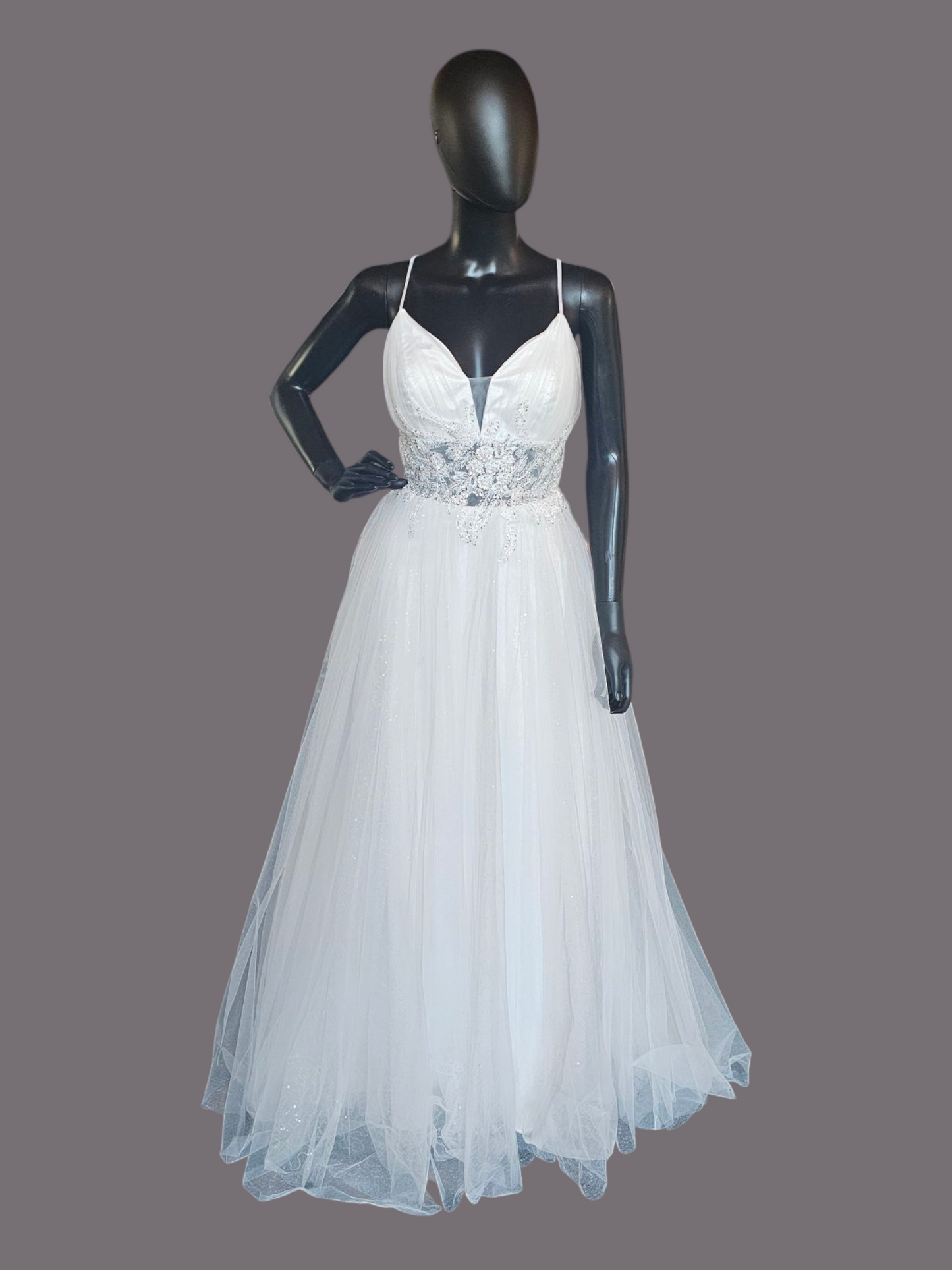 Spaghetti Strap Plunge - Everly Bridal