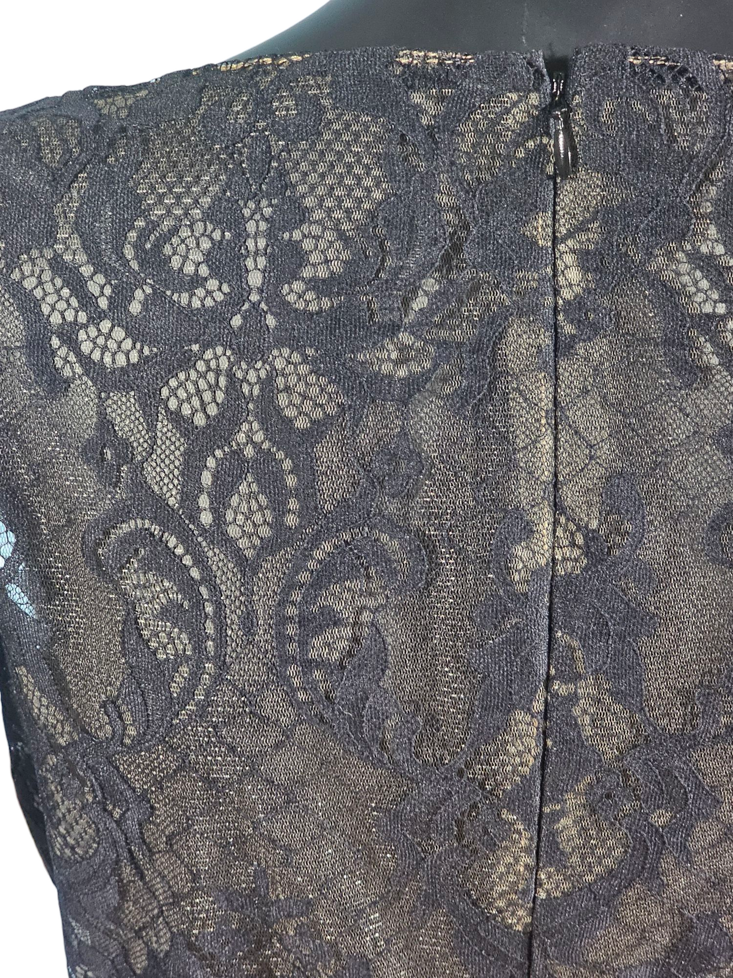 Claret Satin/Black Lace Illusion Back A-Line - Da Vinci