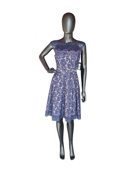 Navy Lace Cocktail Dress - Eliza J