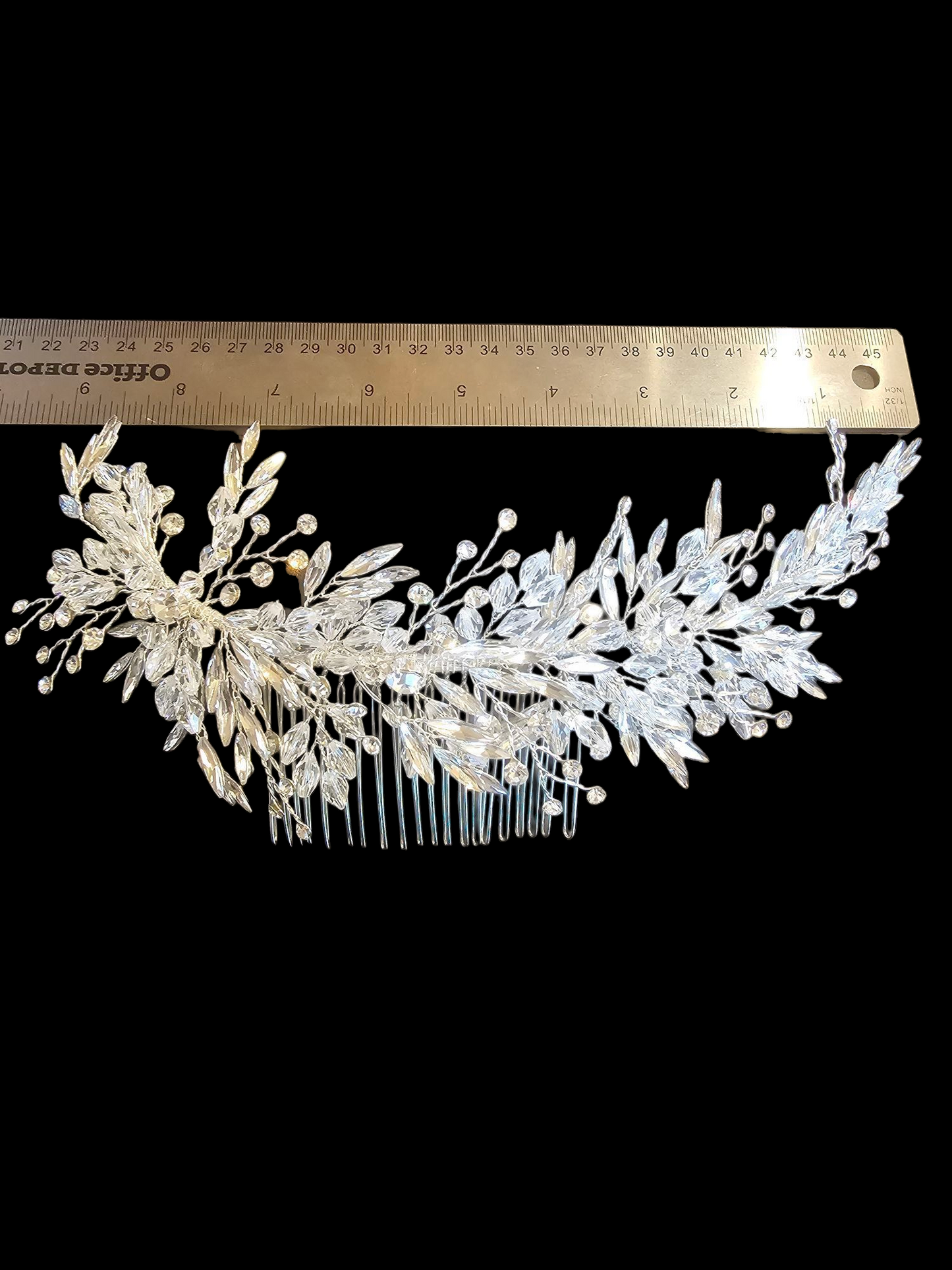 Silver/Crystal Woven Large Hairpiece